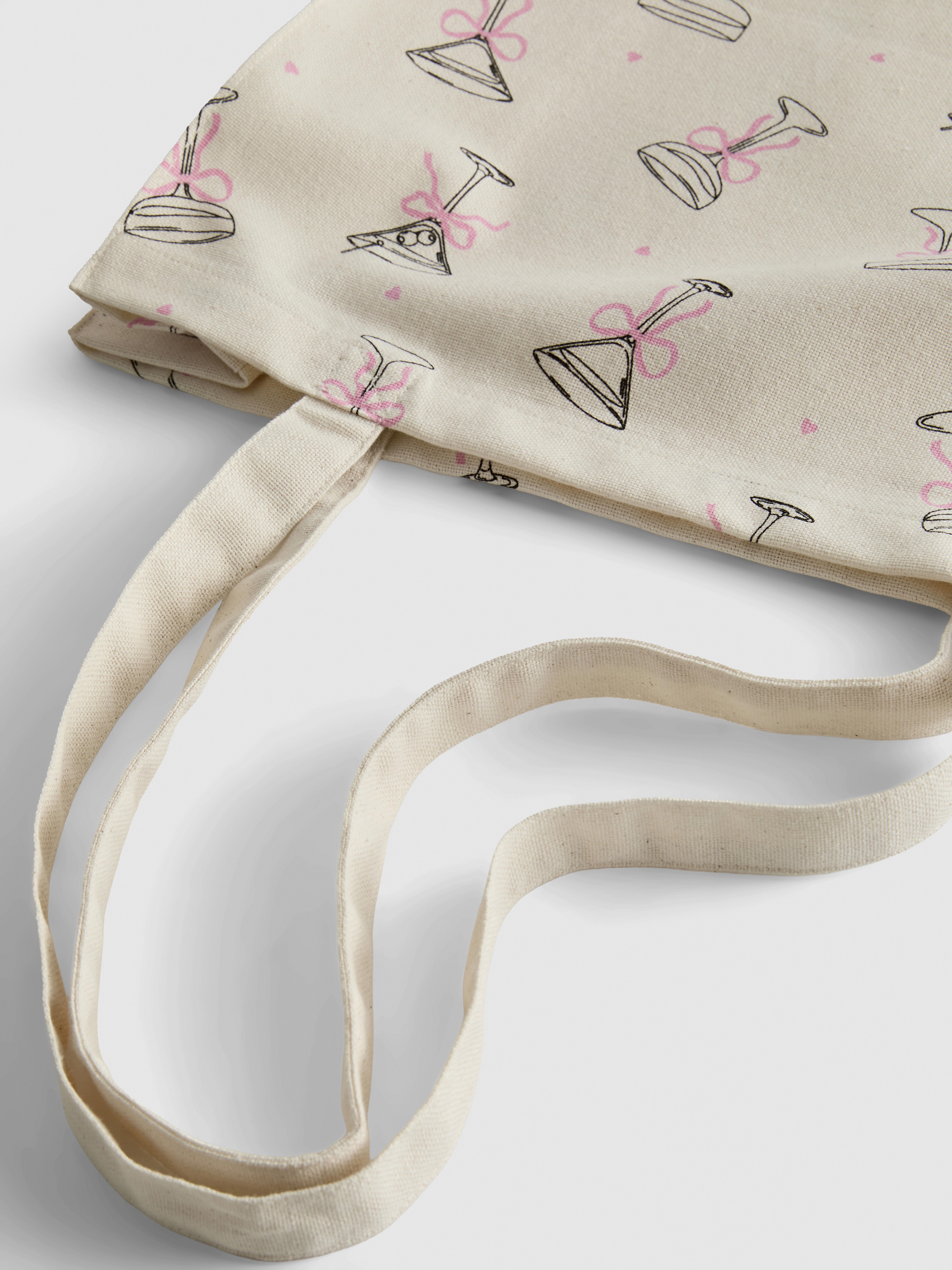 Cocktail-Print Tote Bag