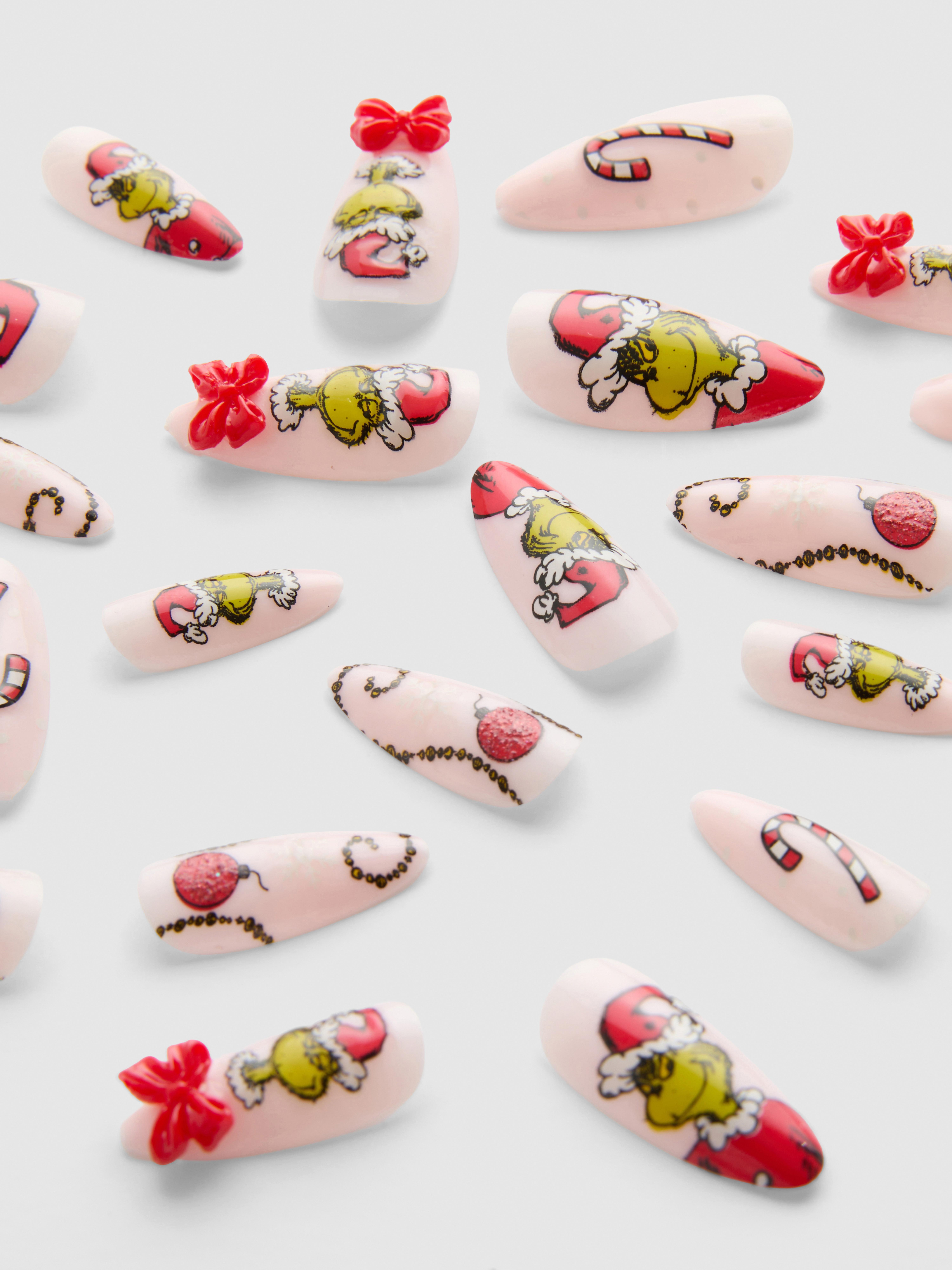 Light Pink The Grinch Pointed False Nails Set | Primark
