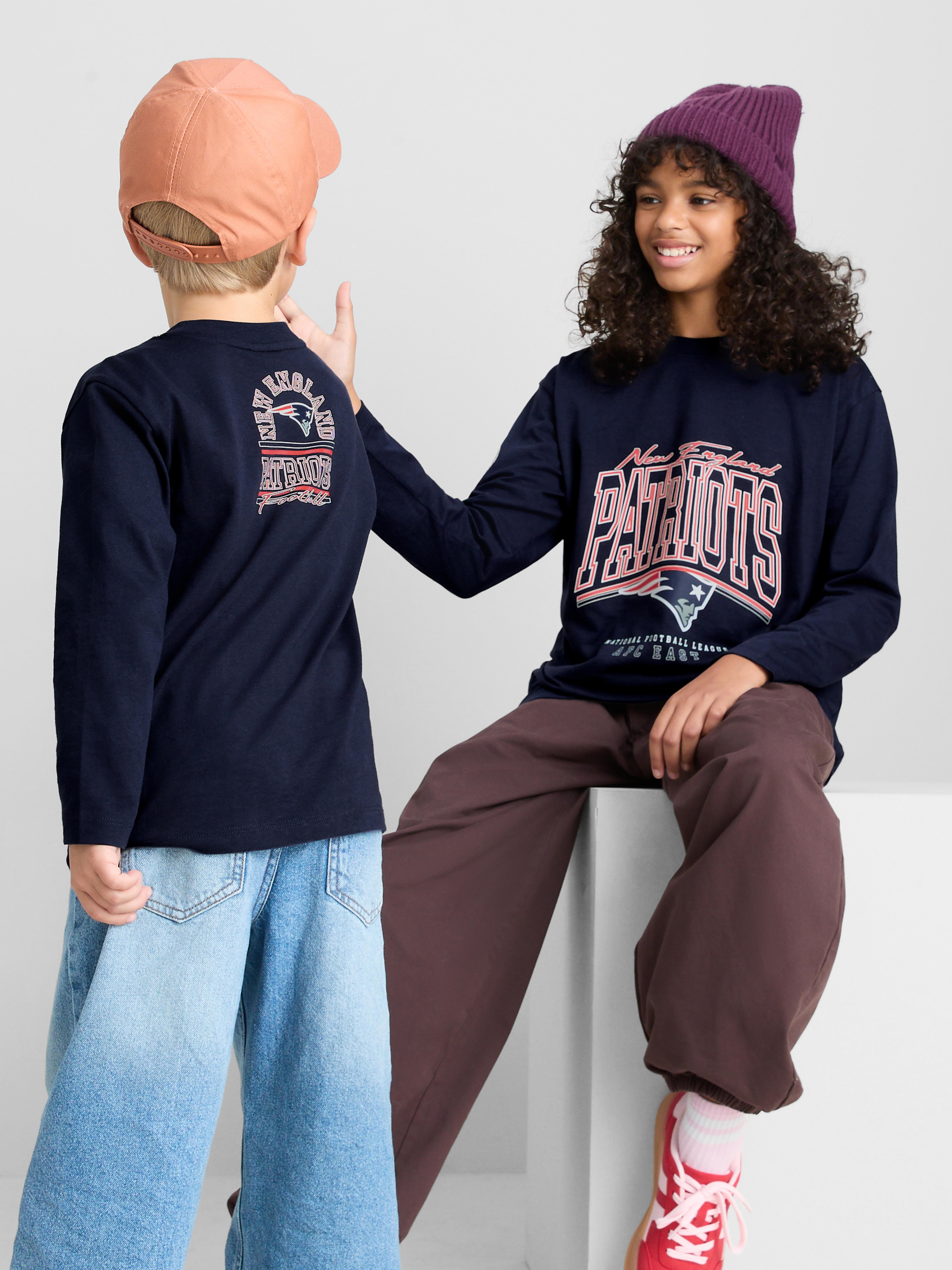 1-14yrs | NFL New England Patriots Pure Cotton T-Shirt