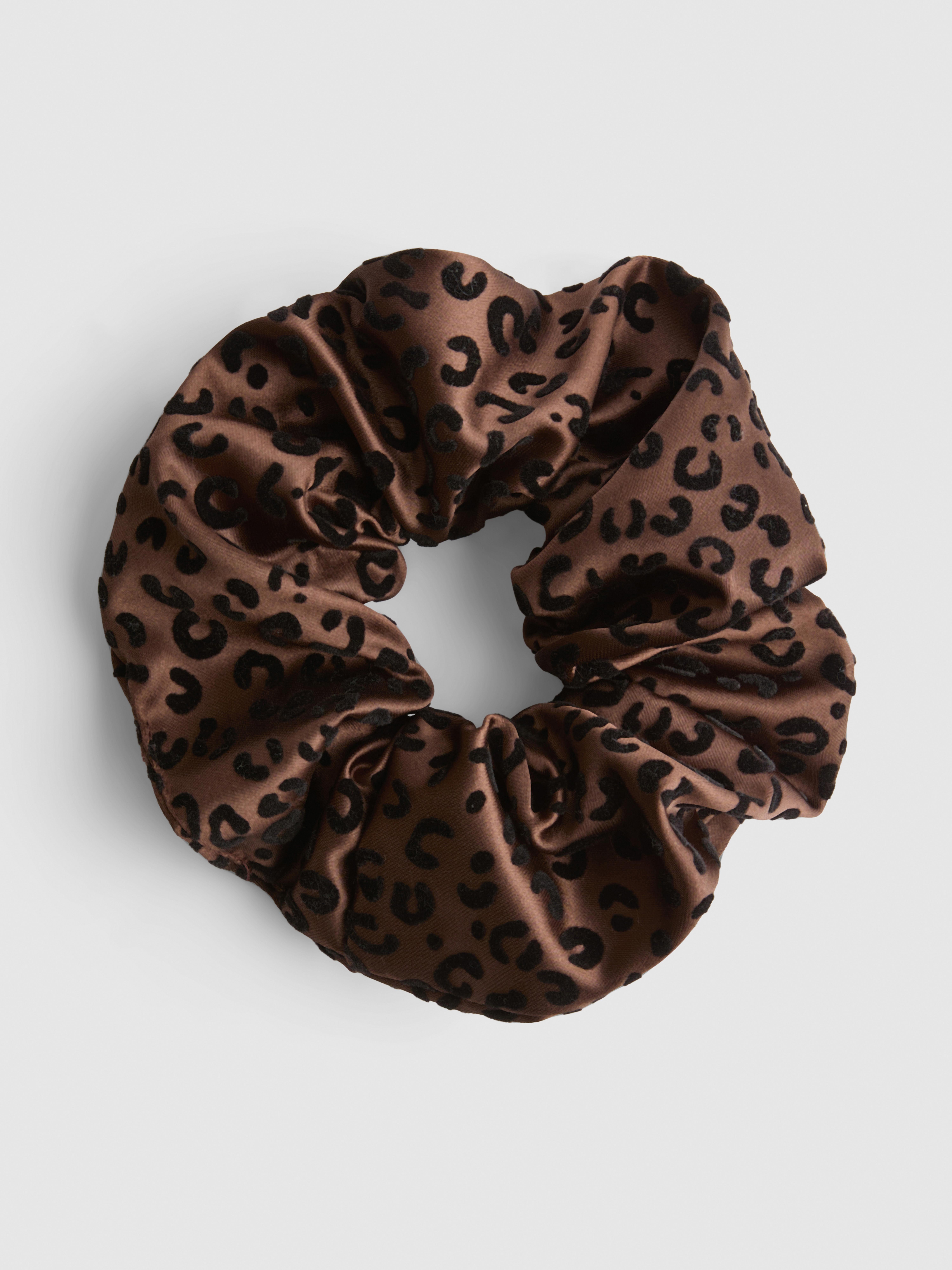 Leopard Print Satin Scrunchie