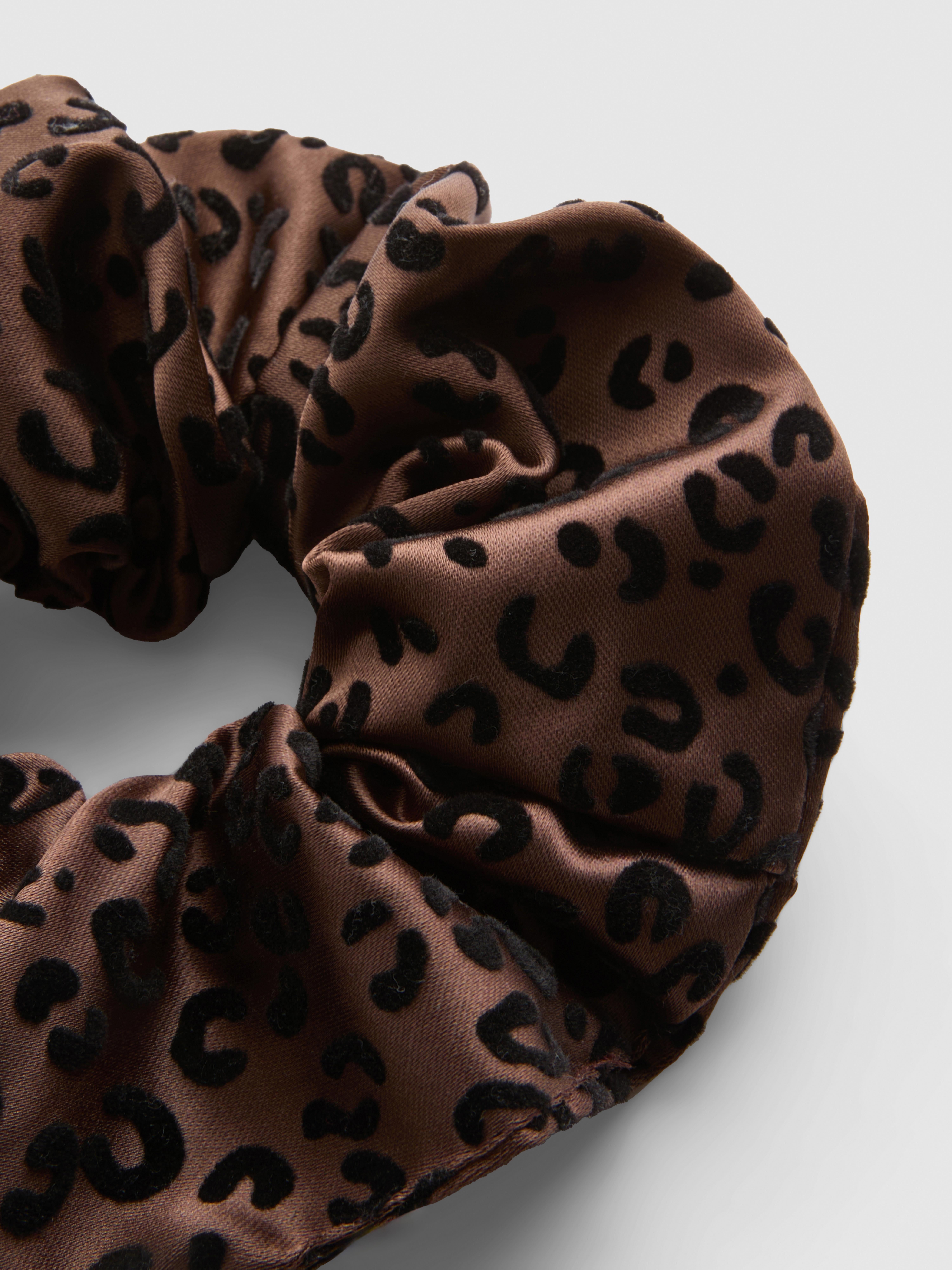 Leopard Print Satin Scrunchie
