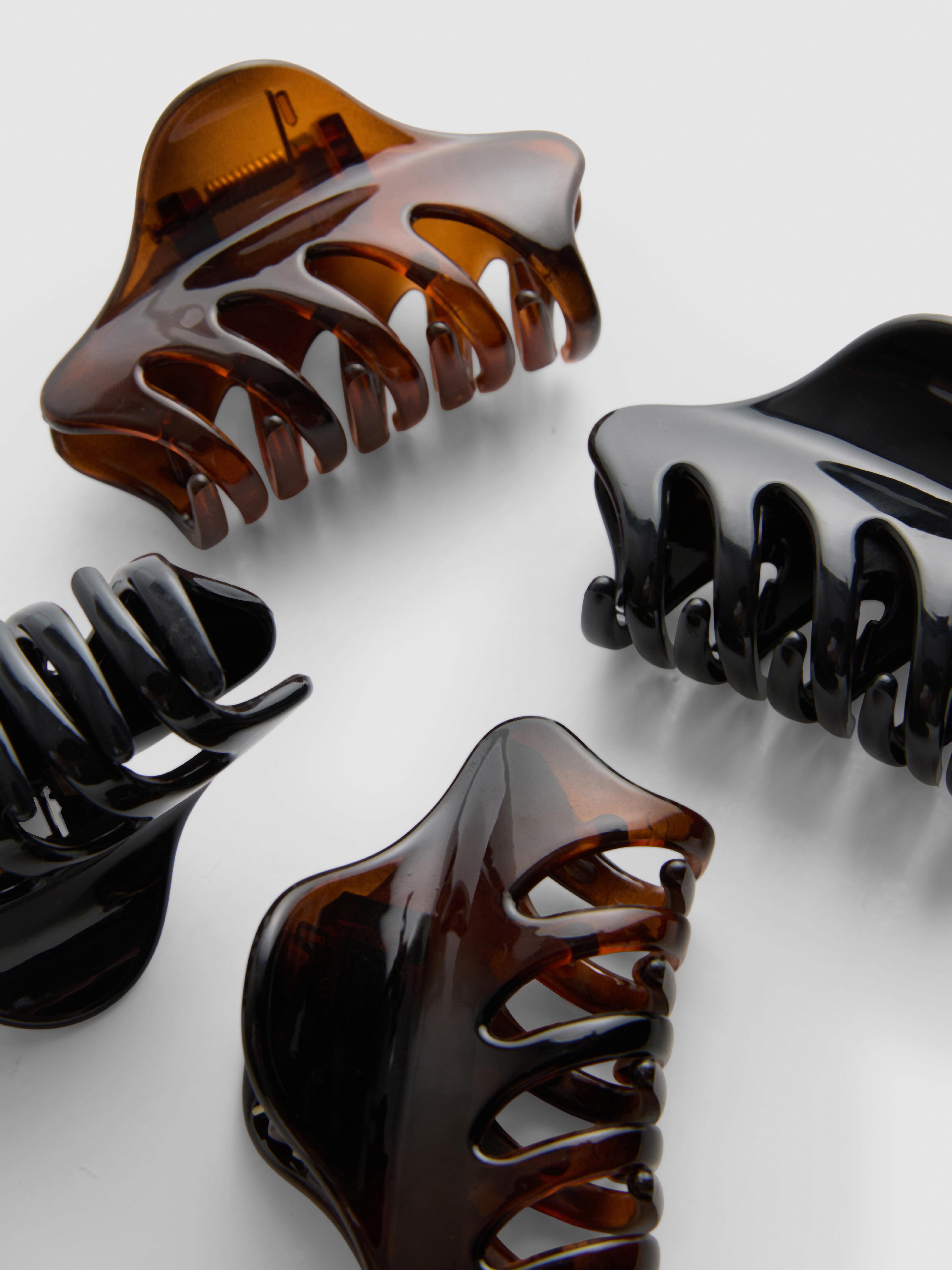 4pk Sculpted Hair Claw Clips