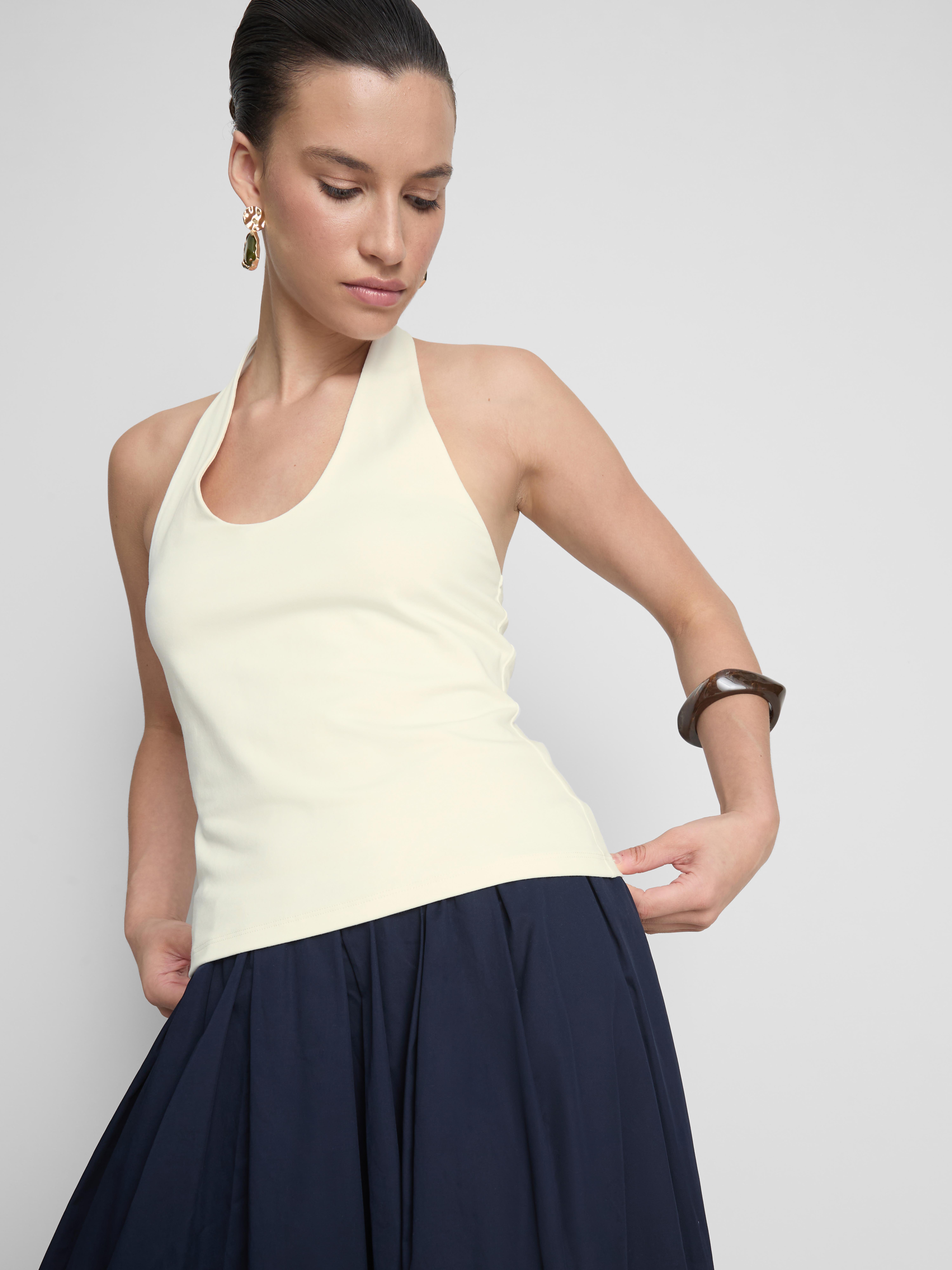 Pure Cotton Halter Neck Top