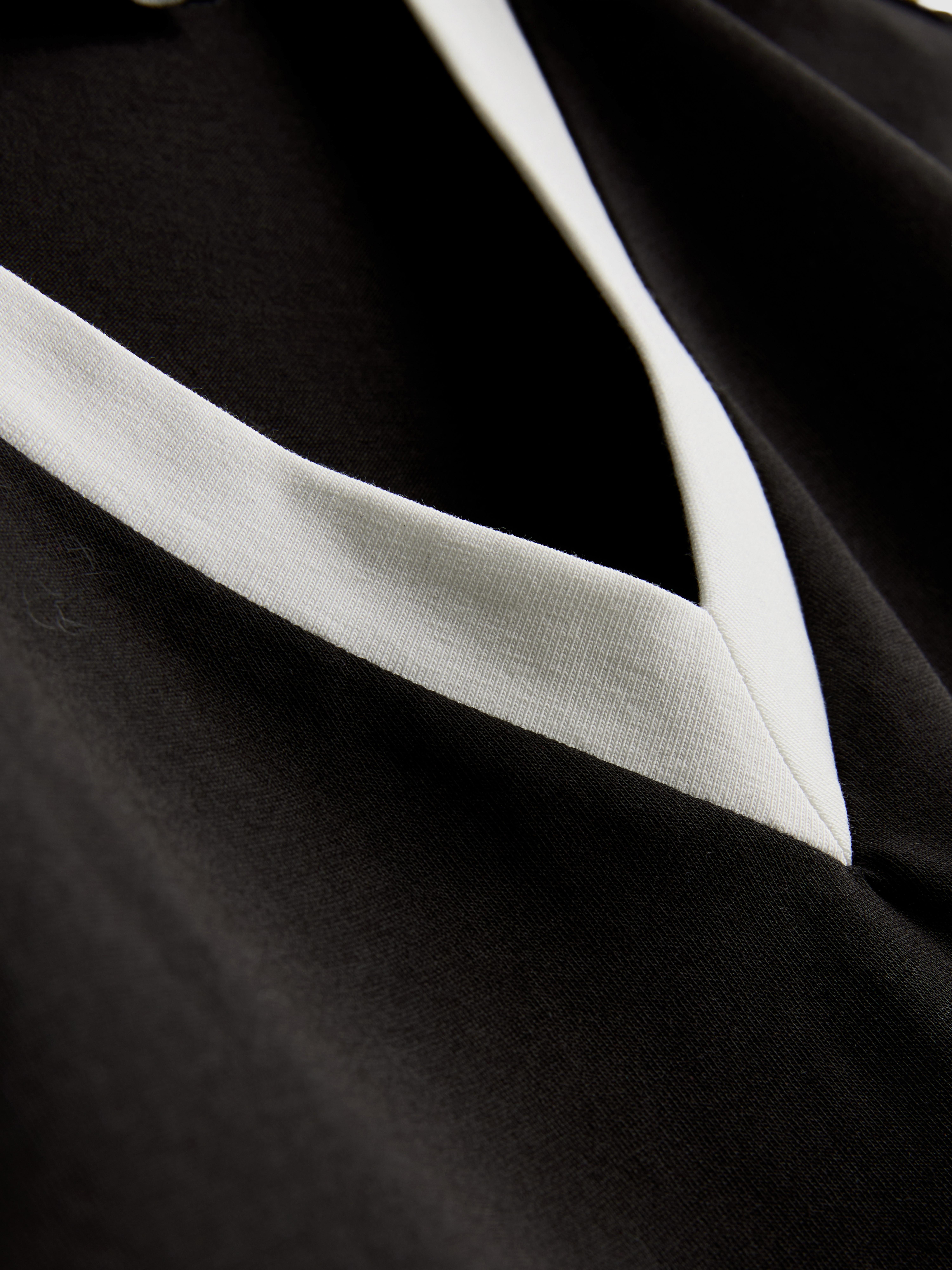 Cotton Rich Contrast V Neck Tee