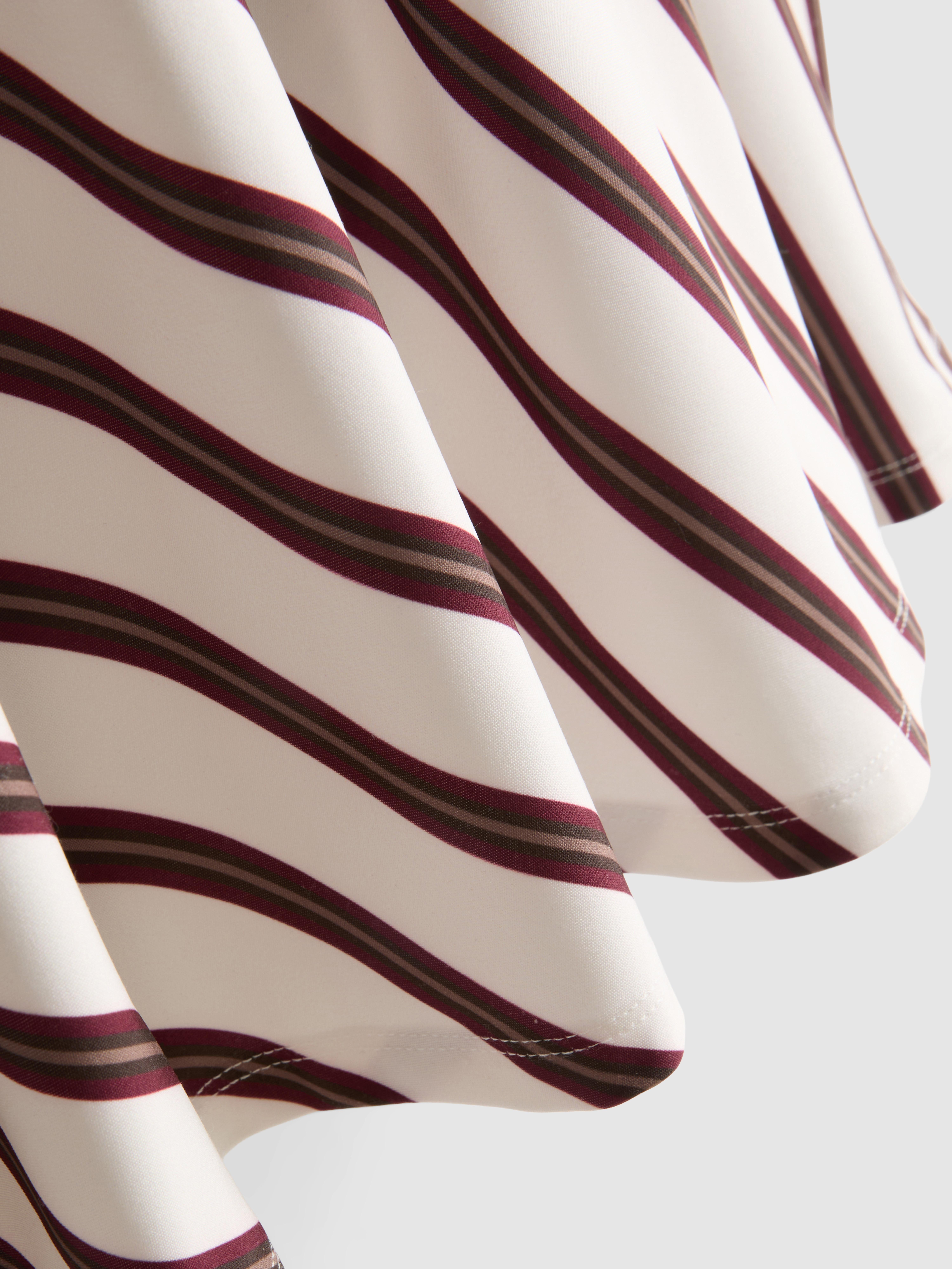 Stripe Asymmetric Midi Skirt