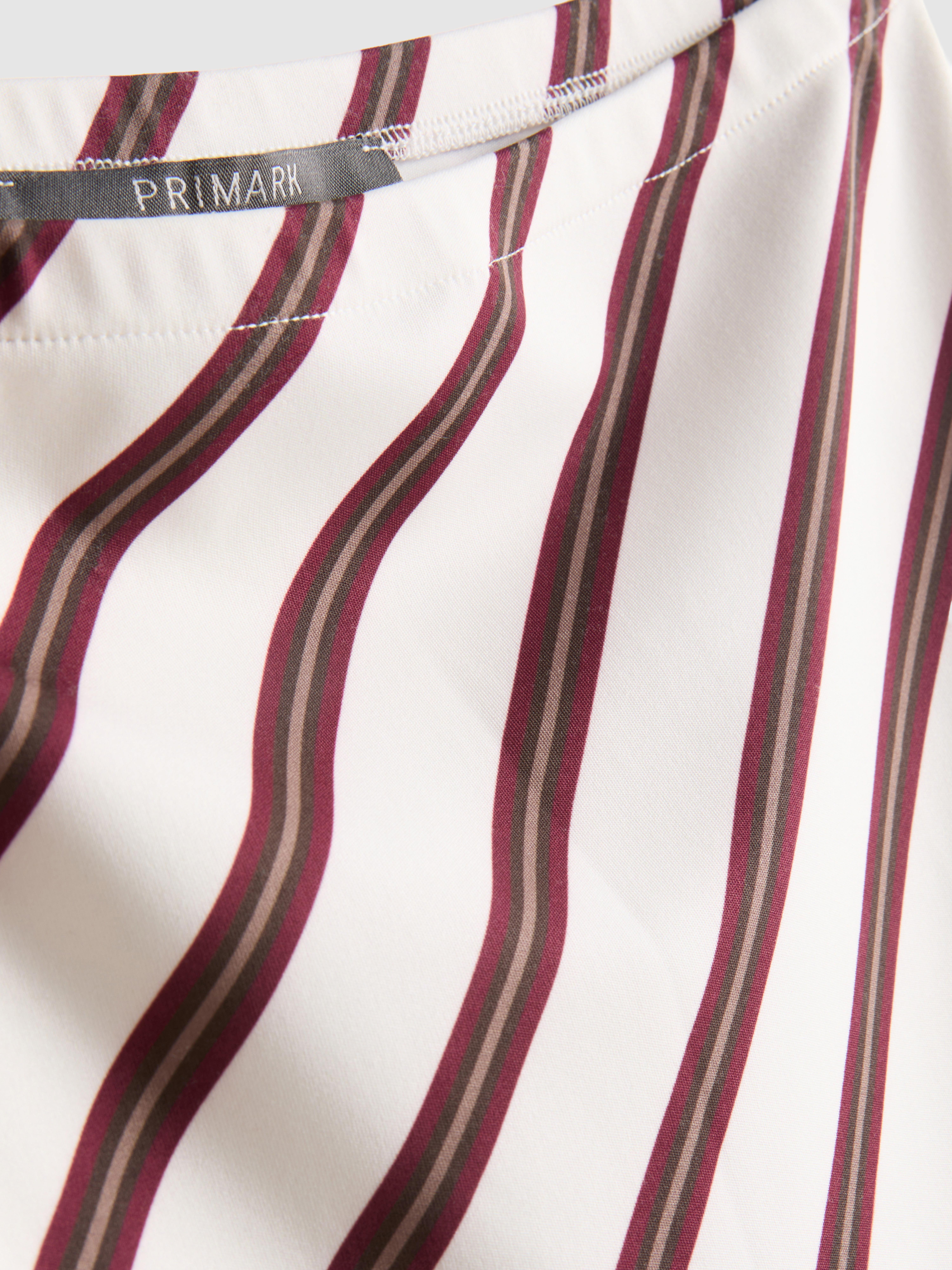 Stripe Asymmetric Midi Skirt