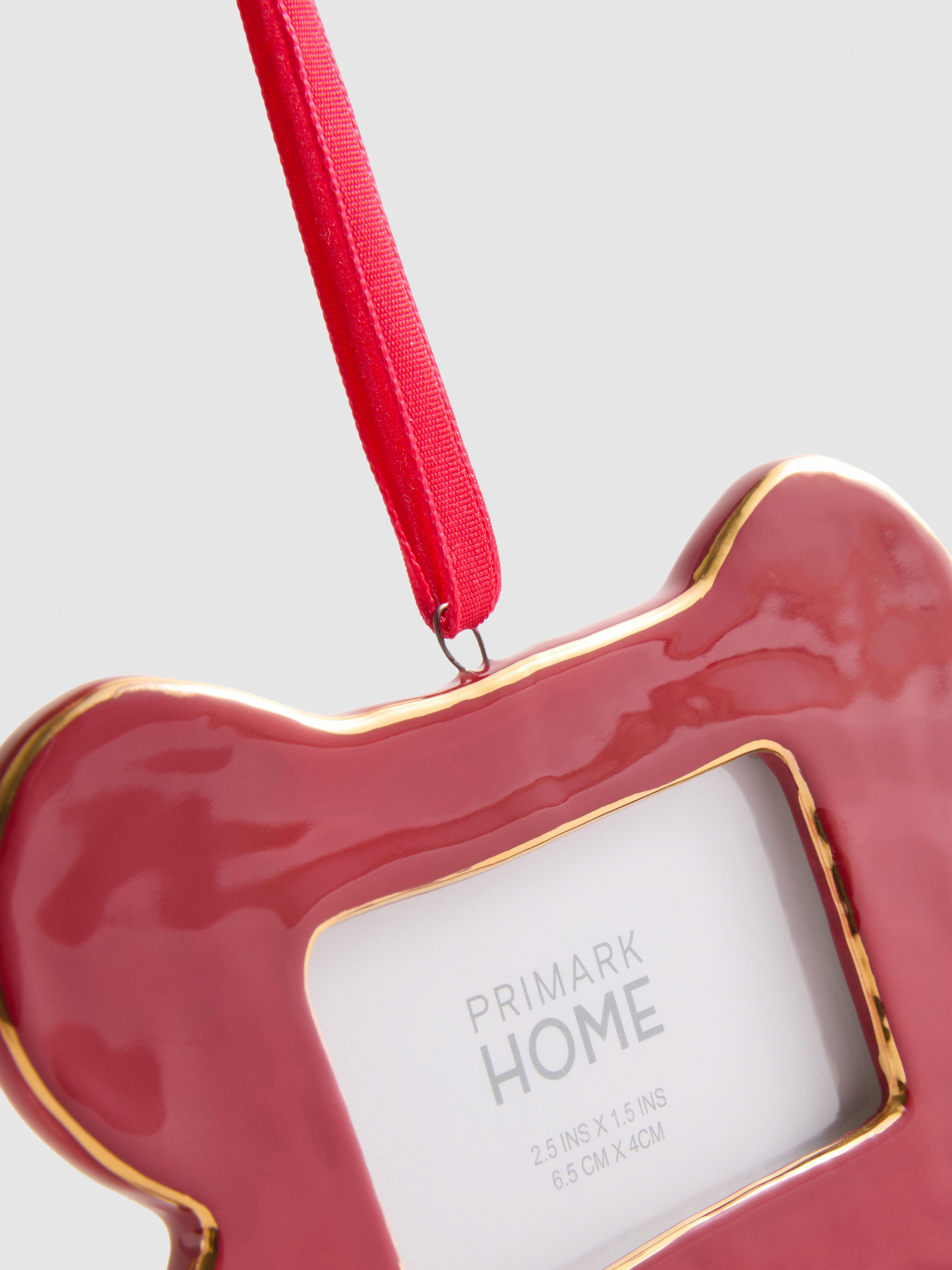Red Red Bone-Shaped Hanging Picture Frame | 6.5x4cm (2.5x1.5in) | Primark