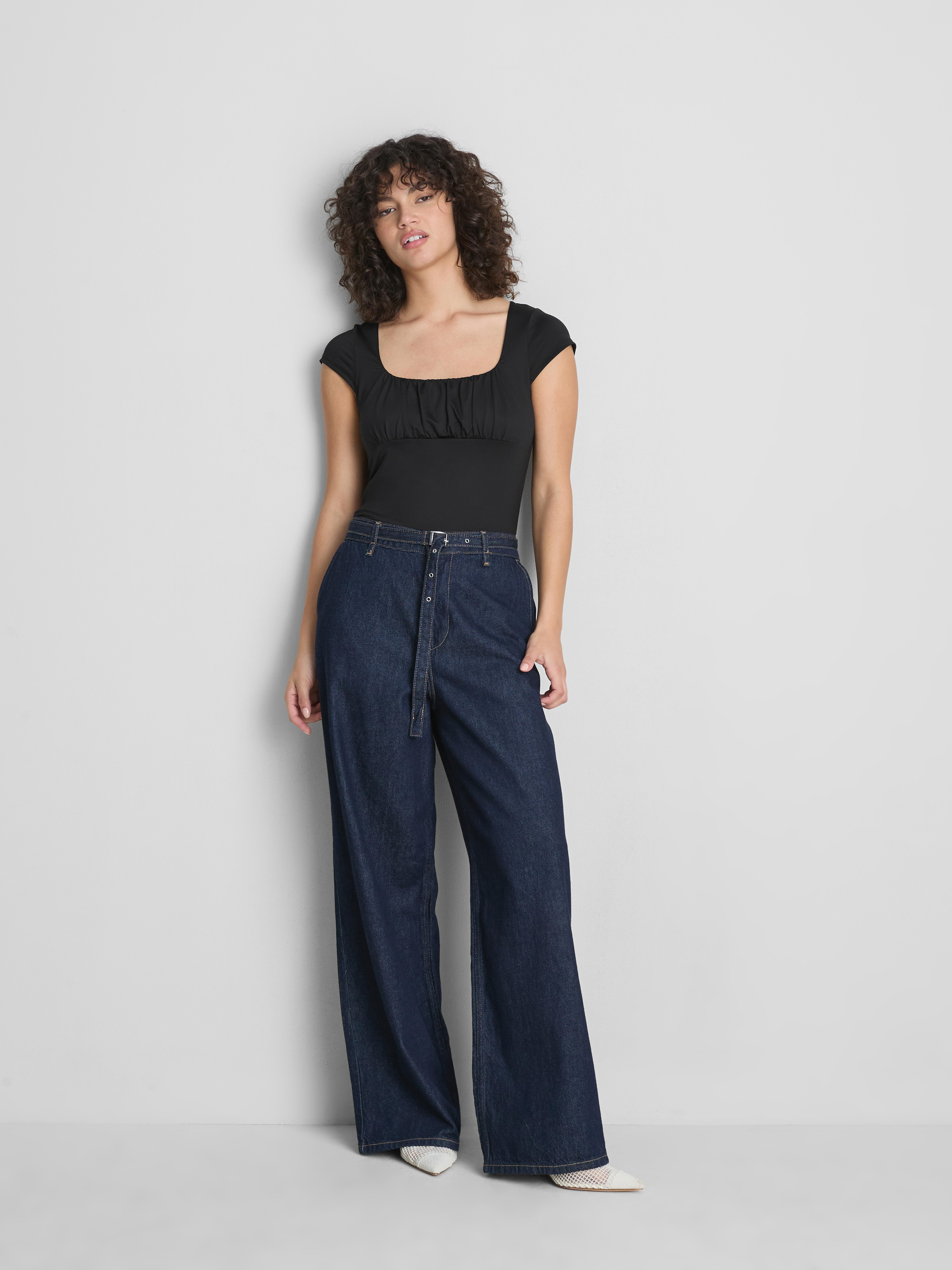 Cap-Sleeve Corset Top