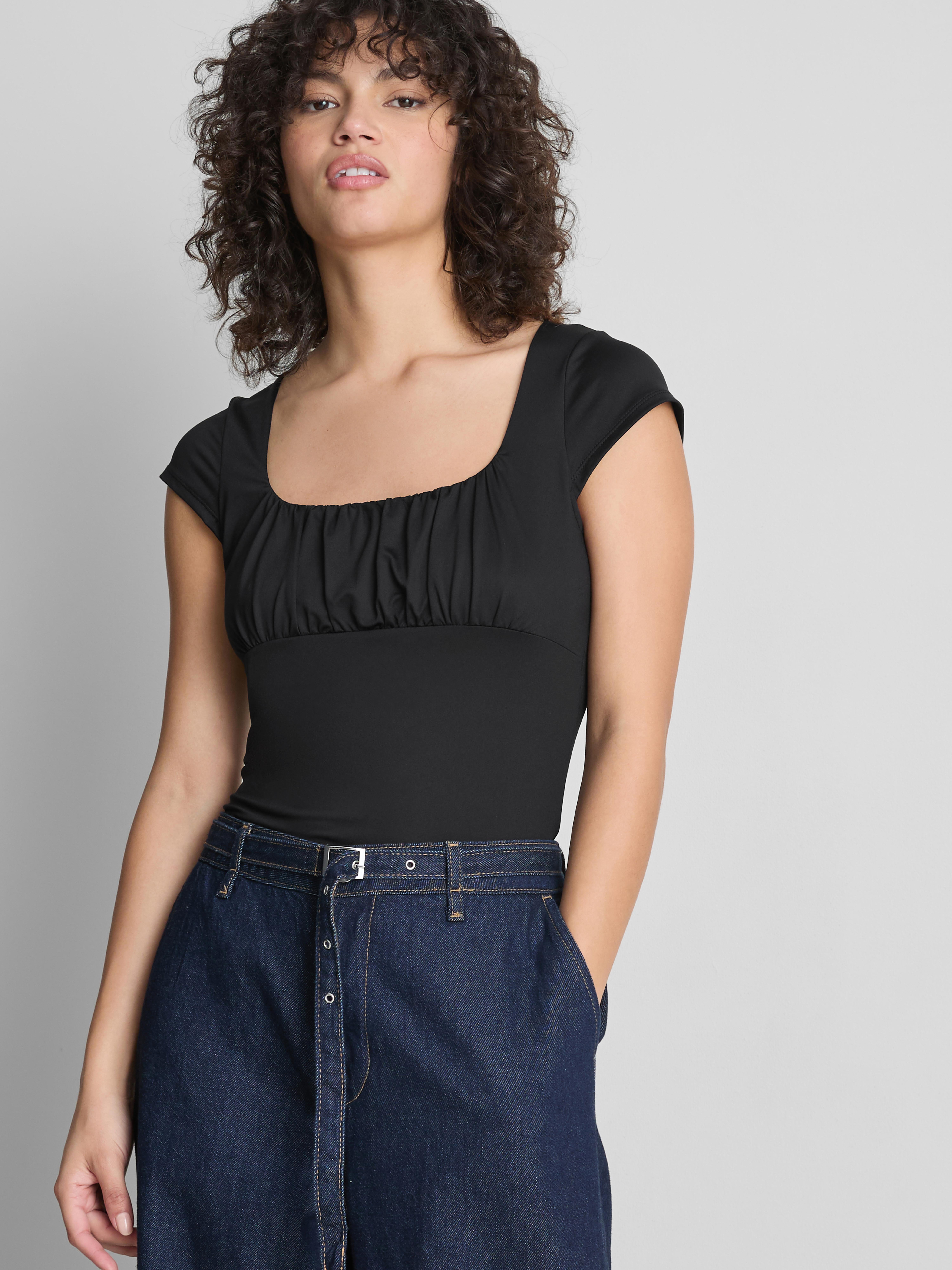 Cap-Sleeve Corset Top