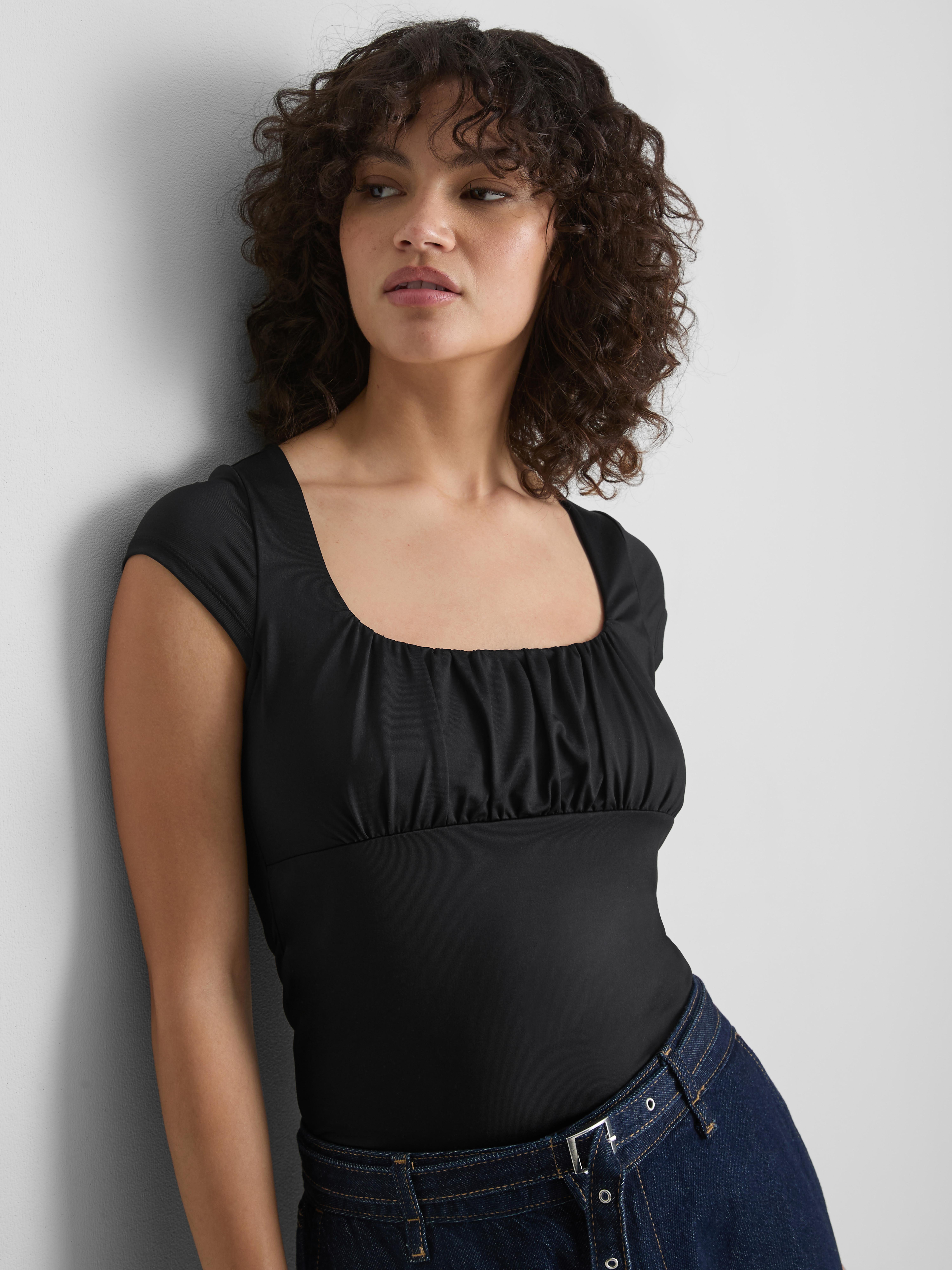 Cap-Sleeve Corset Top
