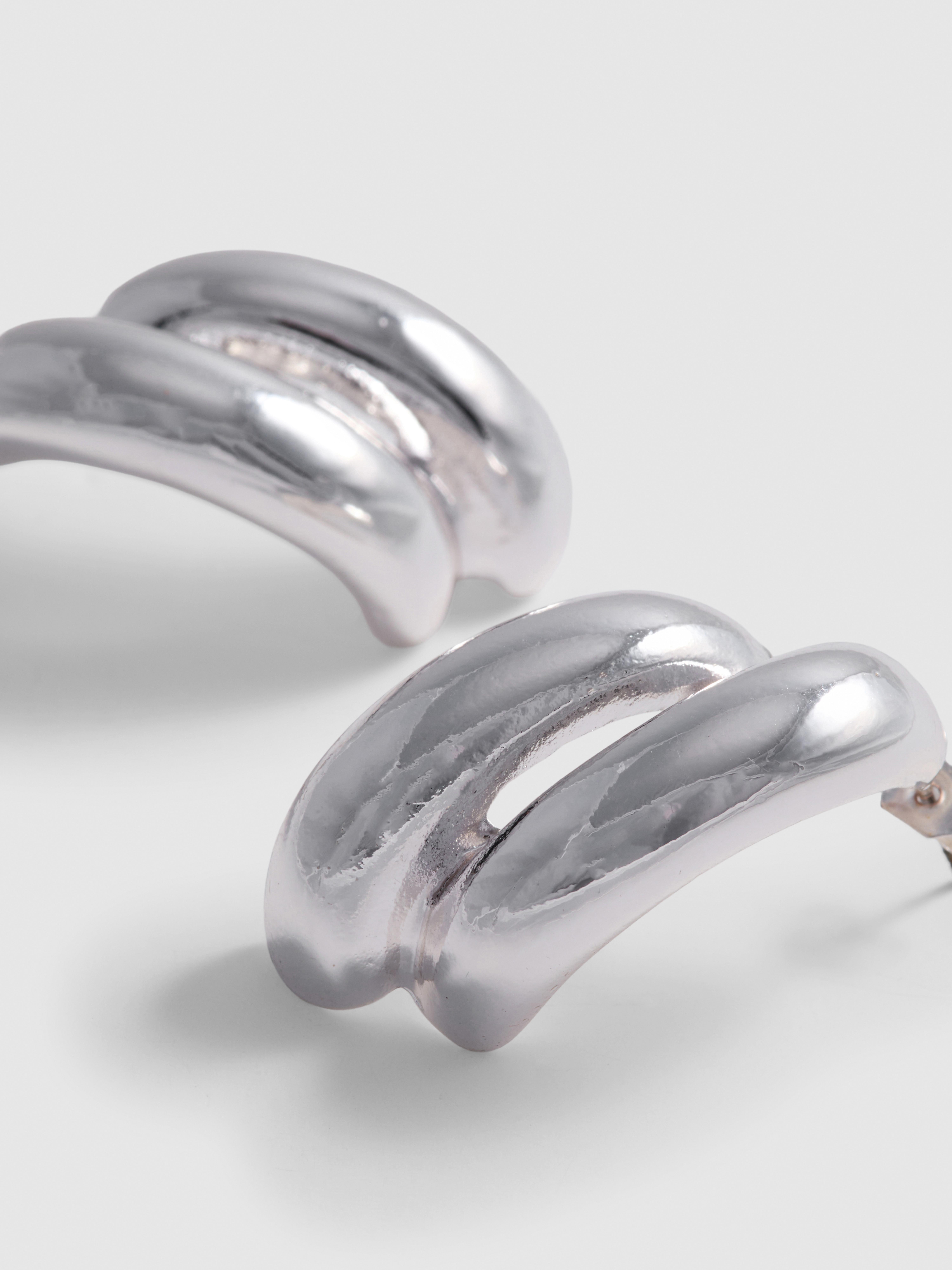 Sculpted Double Hoop Earrings