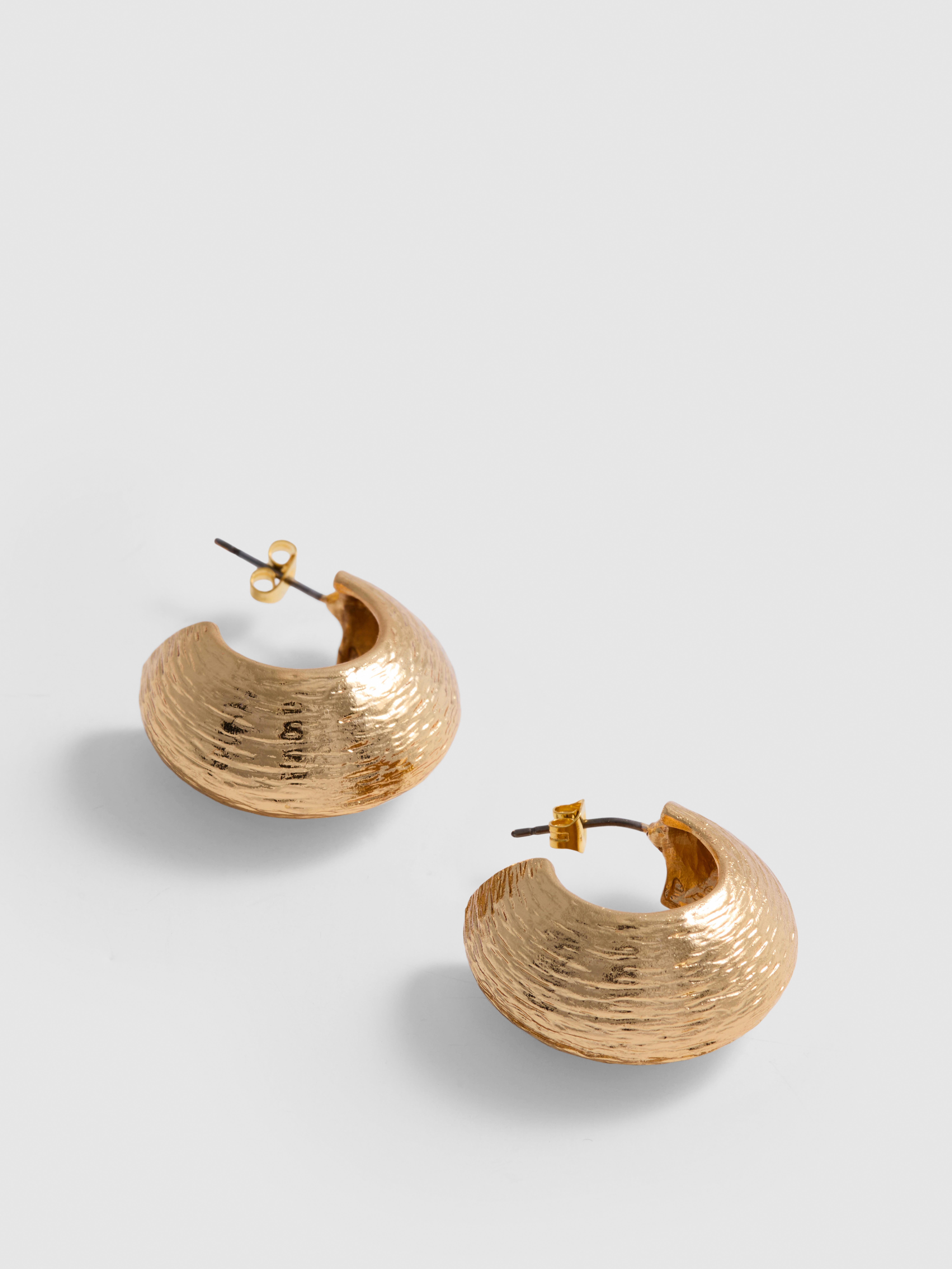 Textured Chunky Hoop Earrings