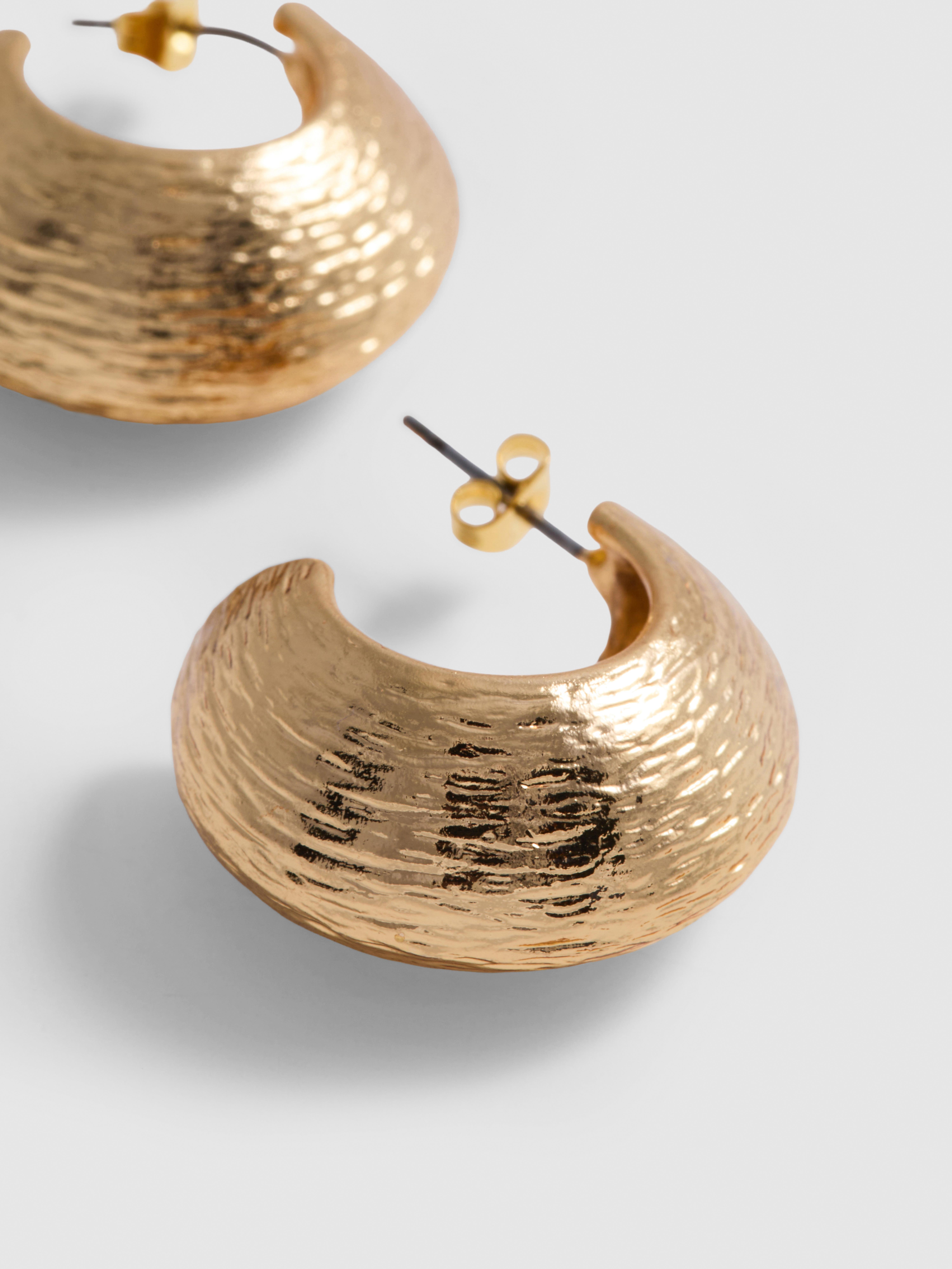 Textured Chunky Hoop Earrings