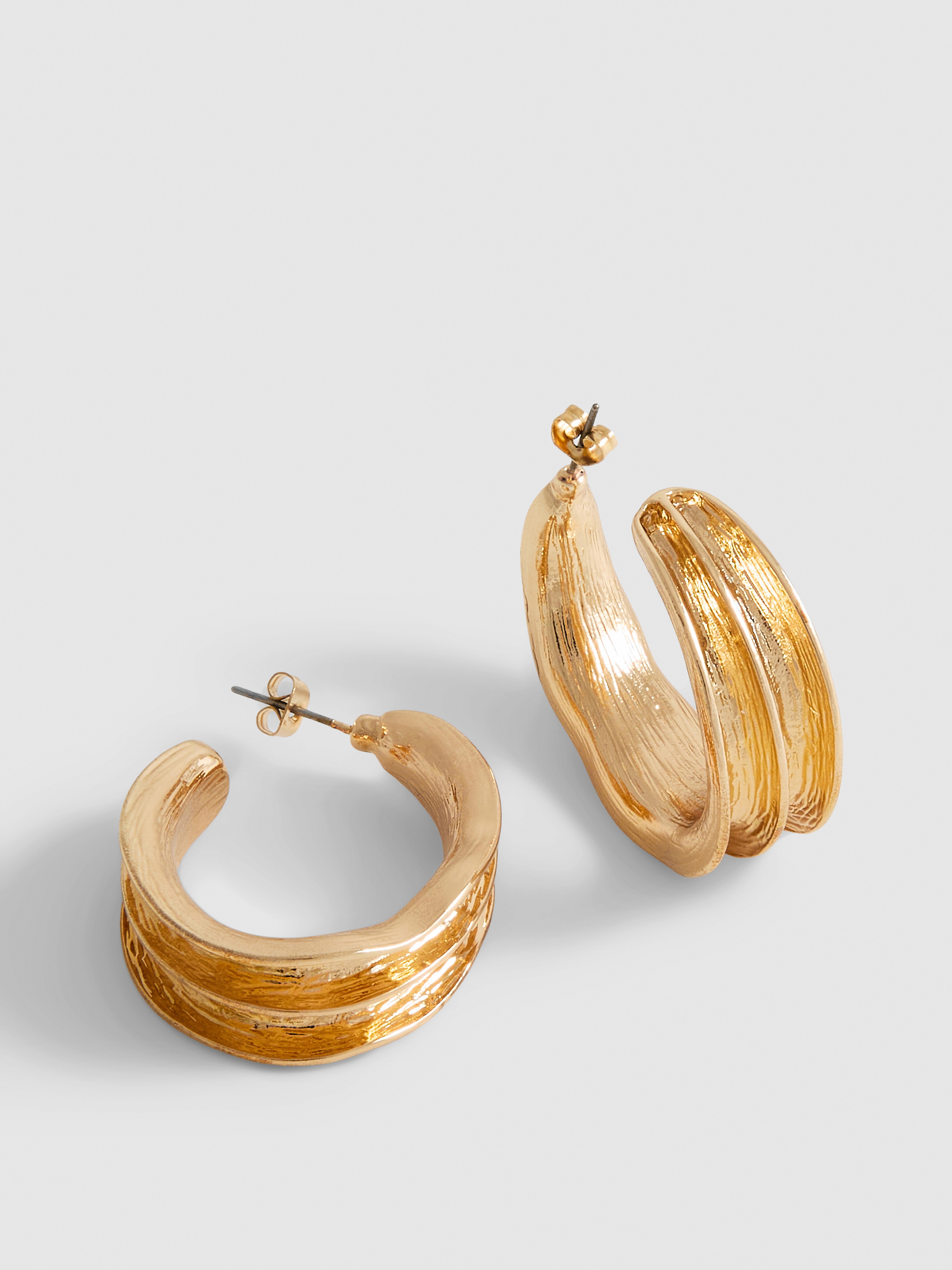 Textured Twisted Hoop Earrings