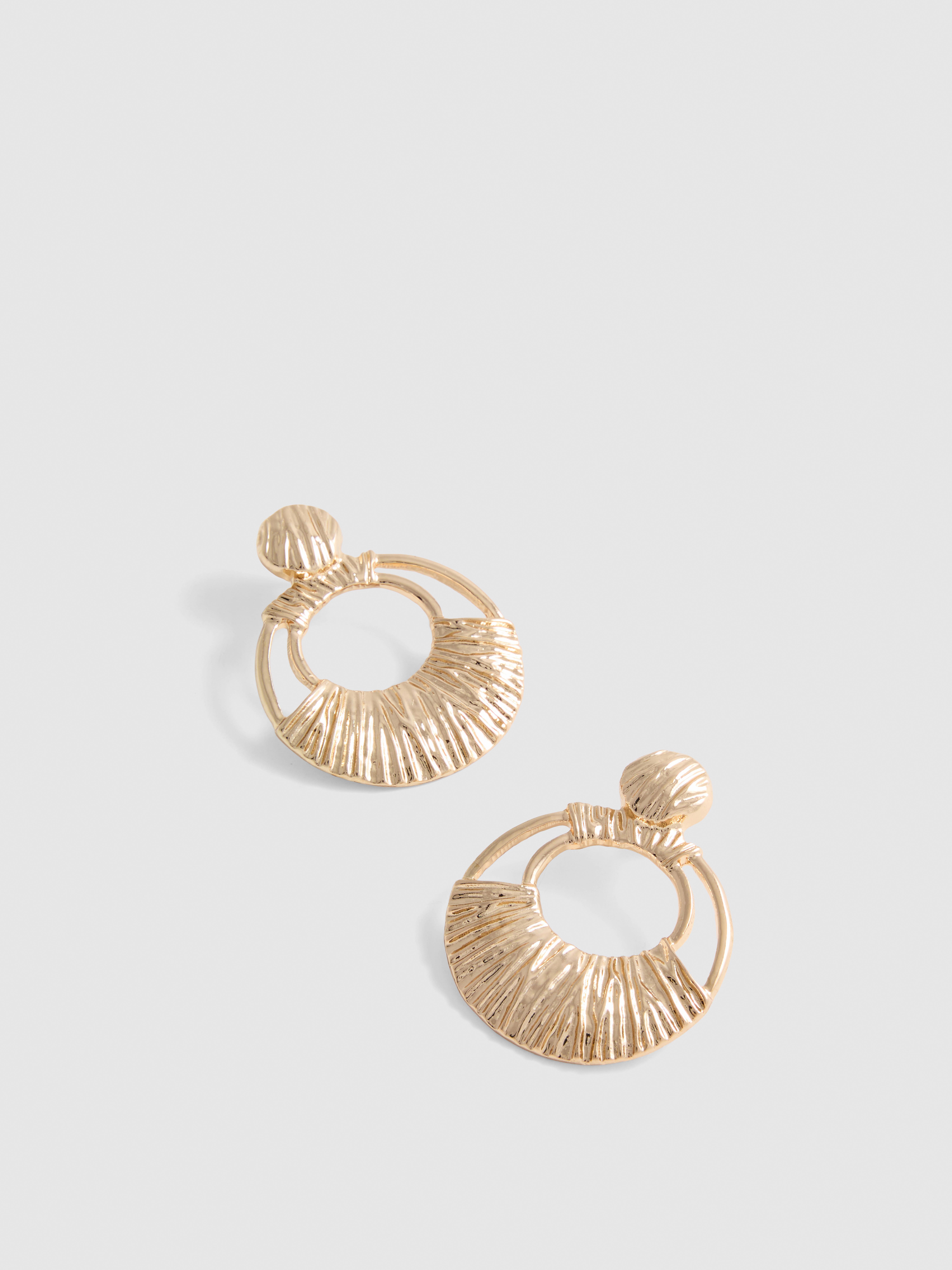 Textured Disc Drop Earrings
