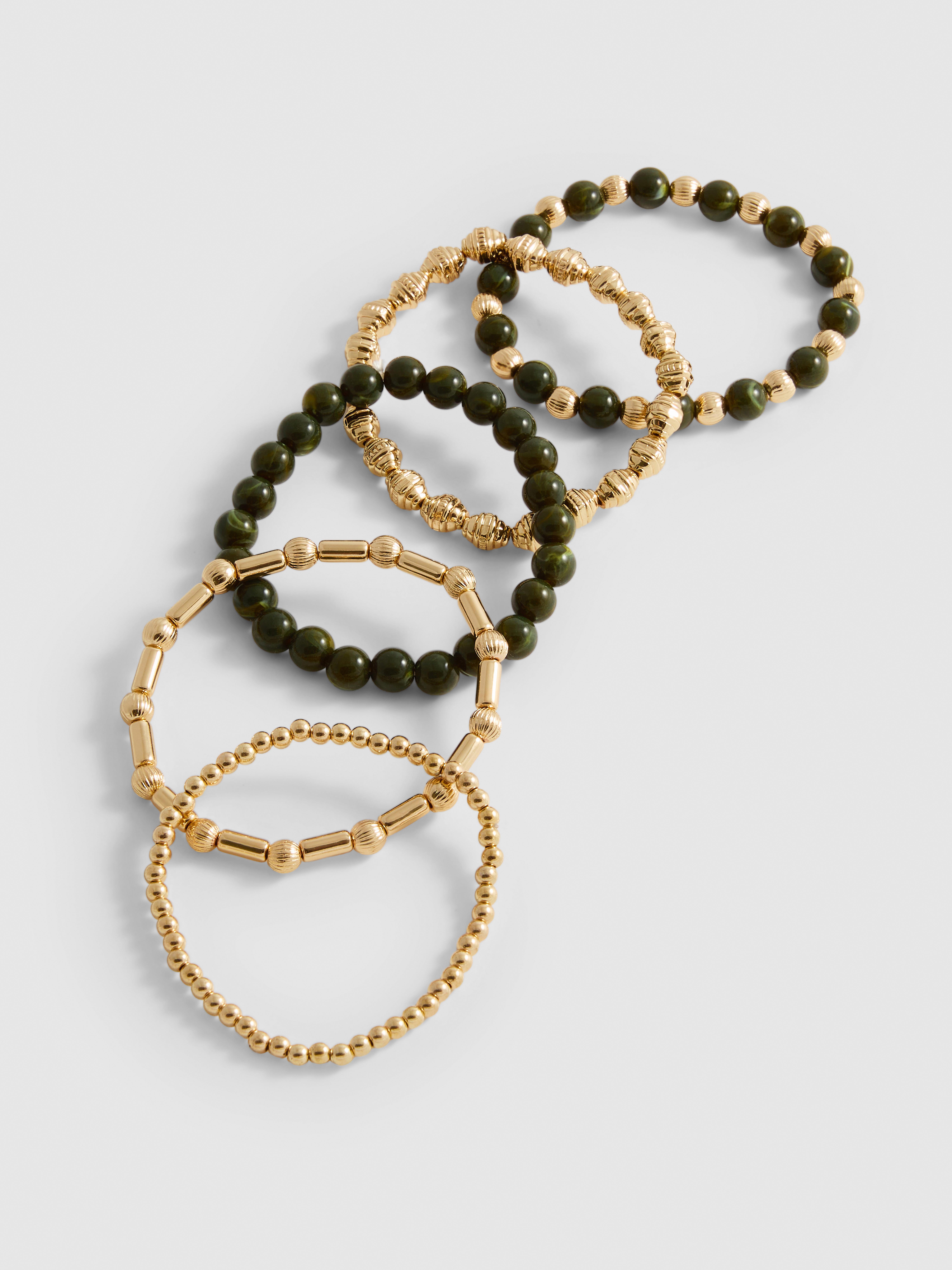 5pk Beaded Stretch Bracelets