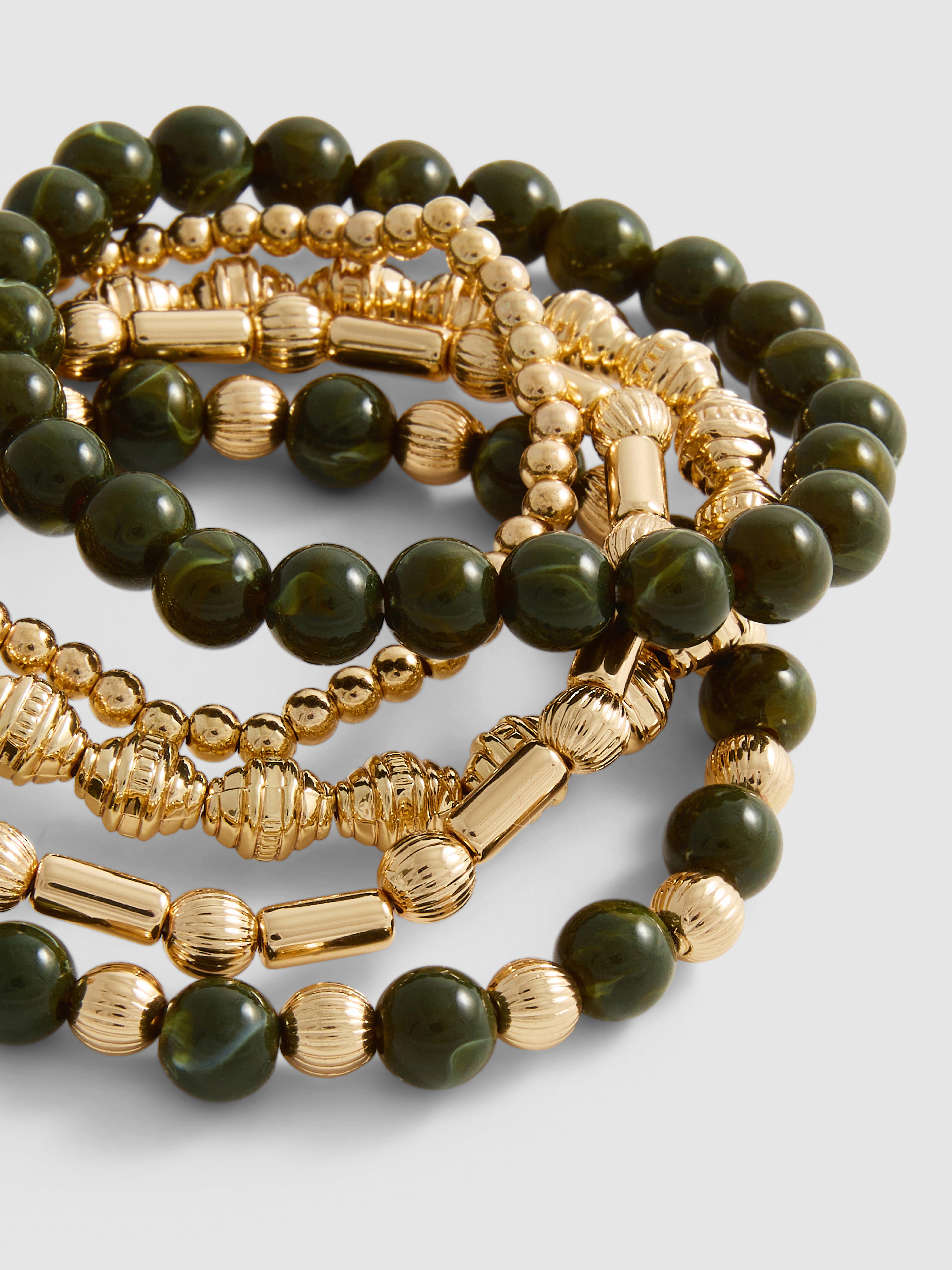 5pk Beaded Stretch Bracelets