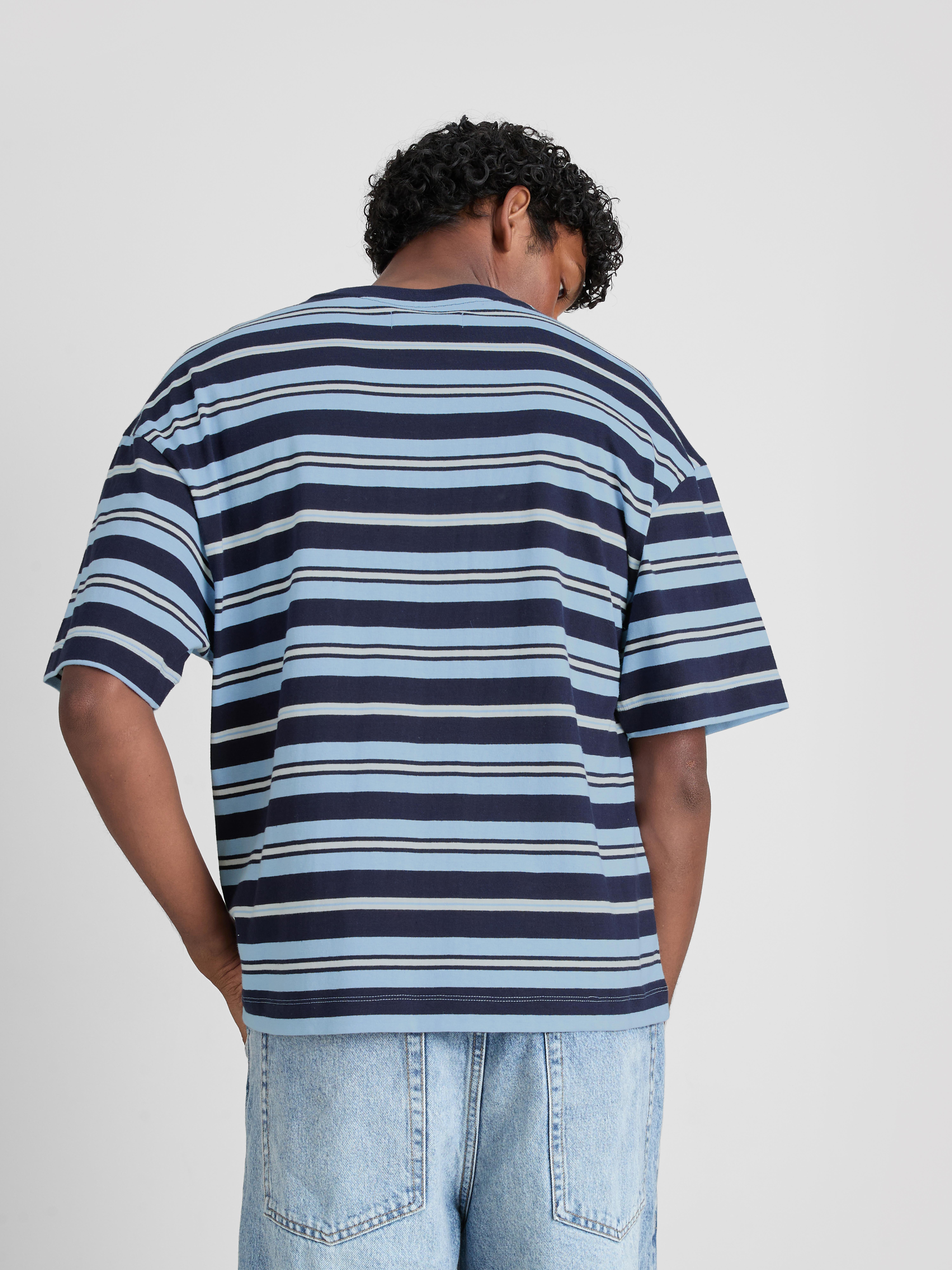 Pure Cotton Striped Boxy T-Shirt