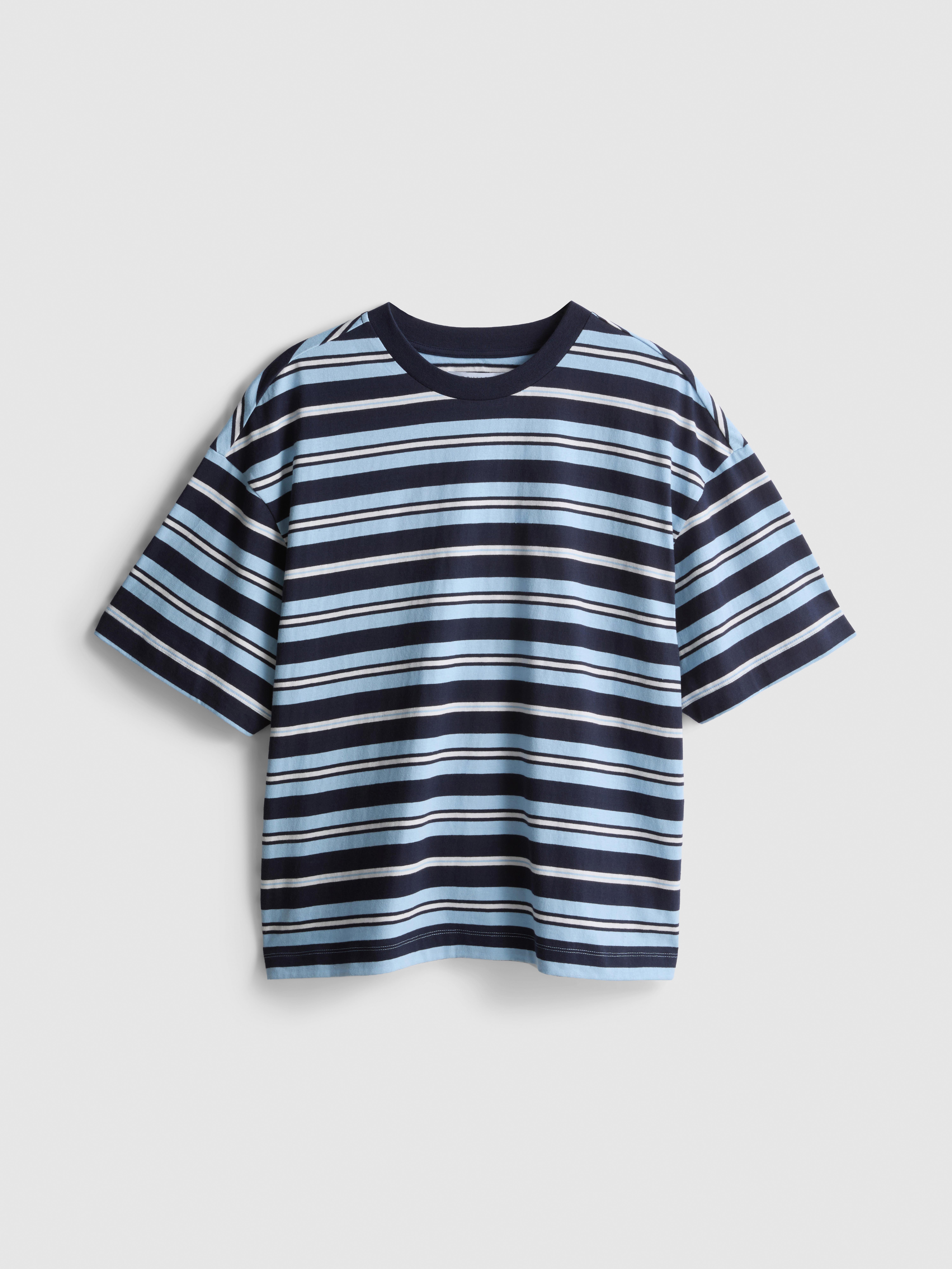 Pure Cotton Striped Boxy T-Shirt