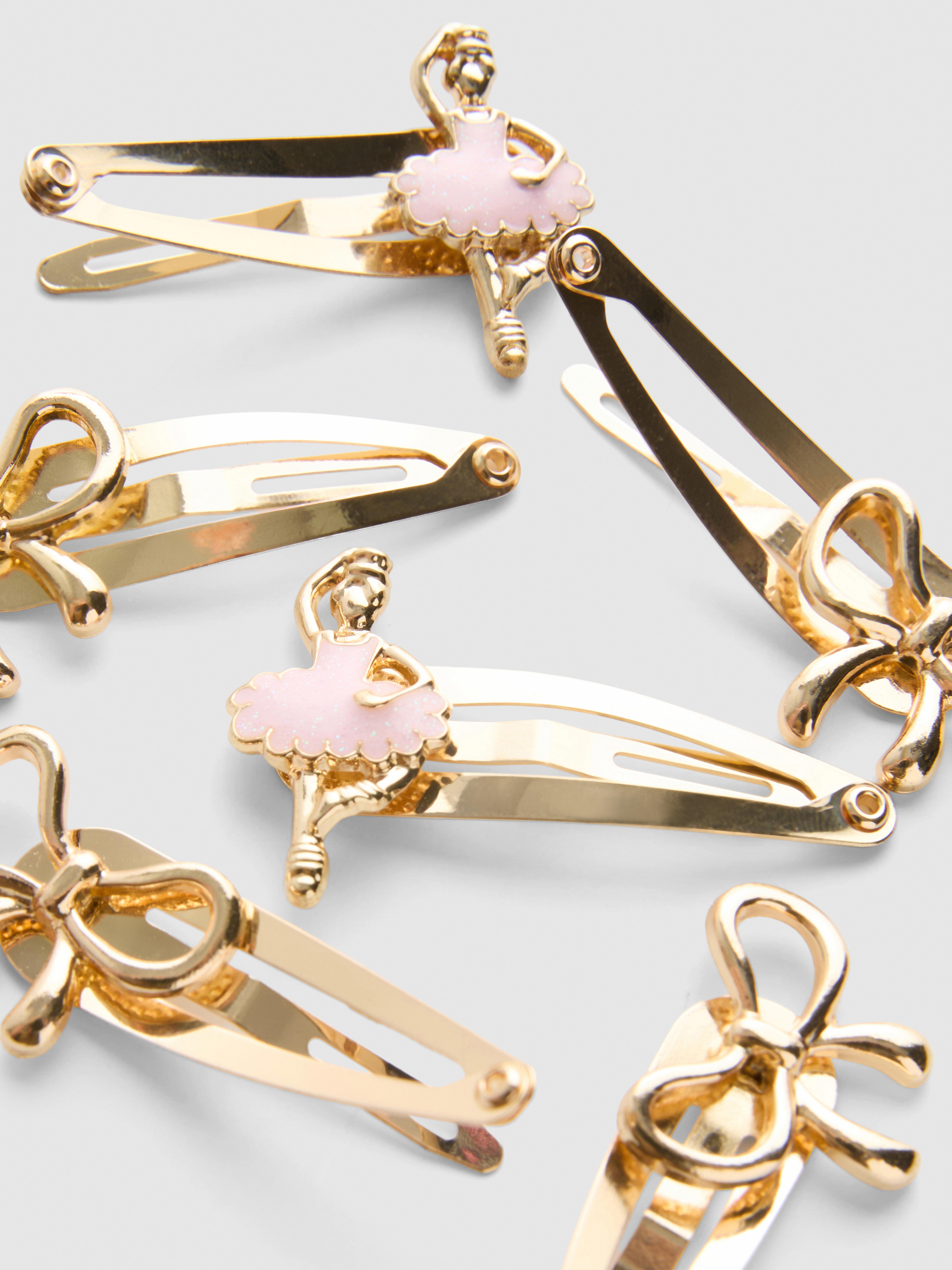6pk Bow and Ballerina Hair Clips