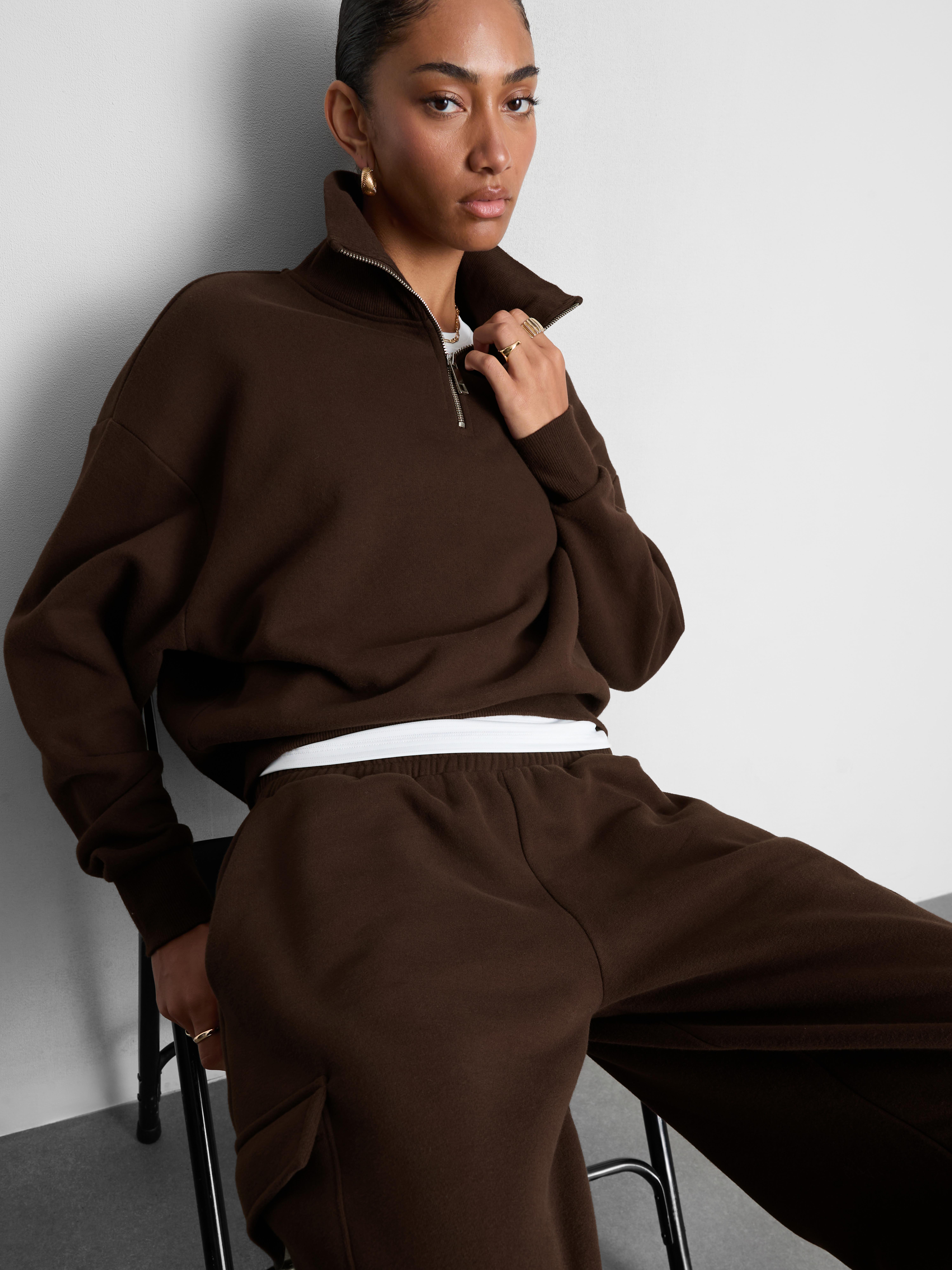Cotton Blend Half-Zip Sweatshirt