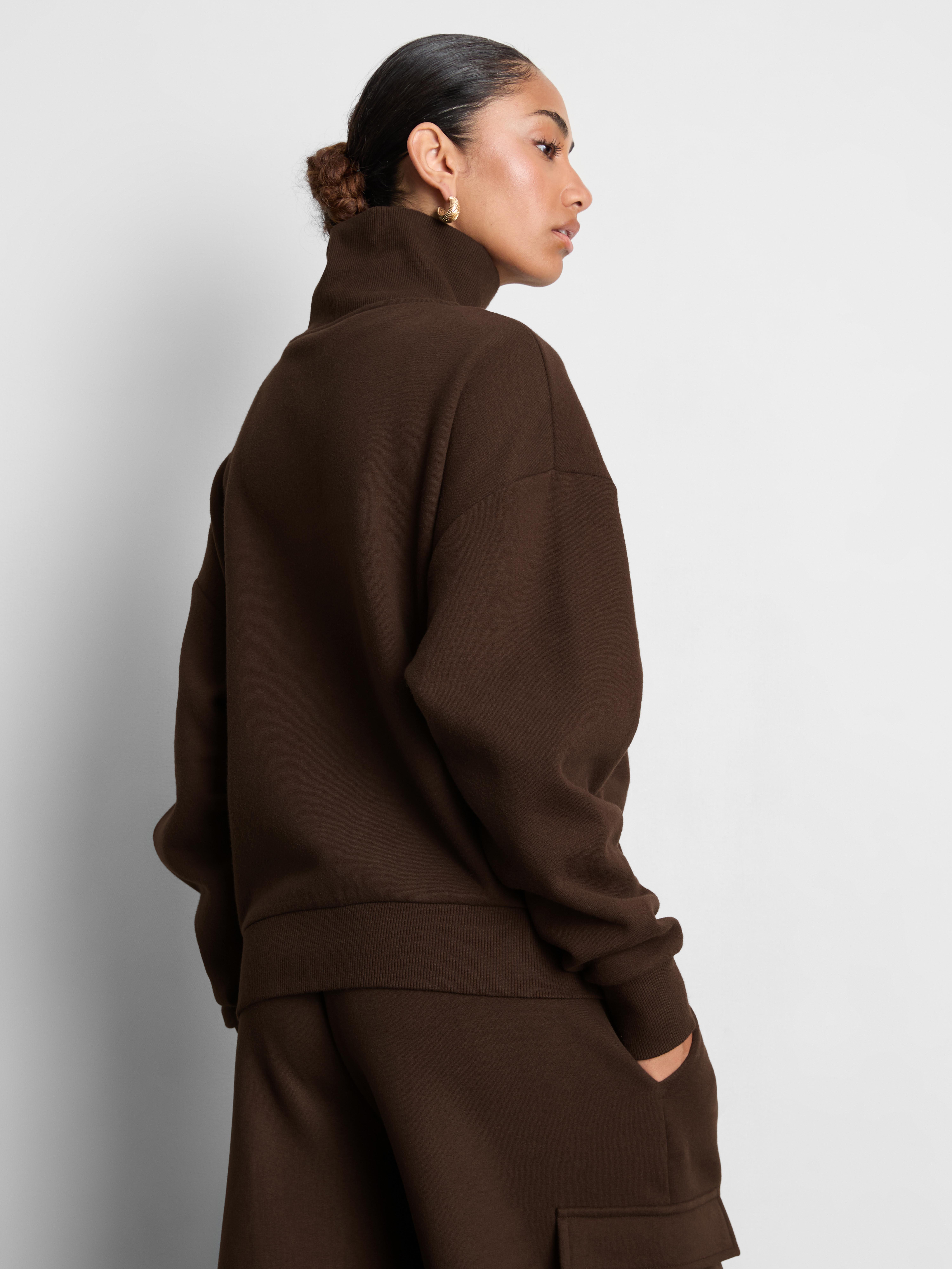 Cotton Blend Half-Zip Sweatshirt