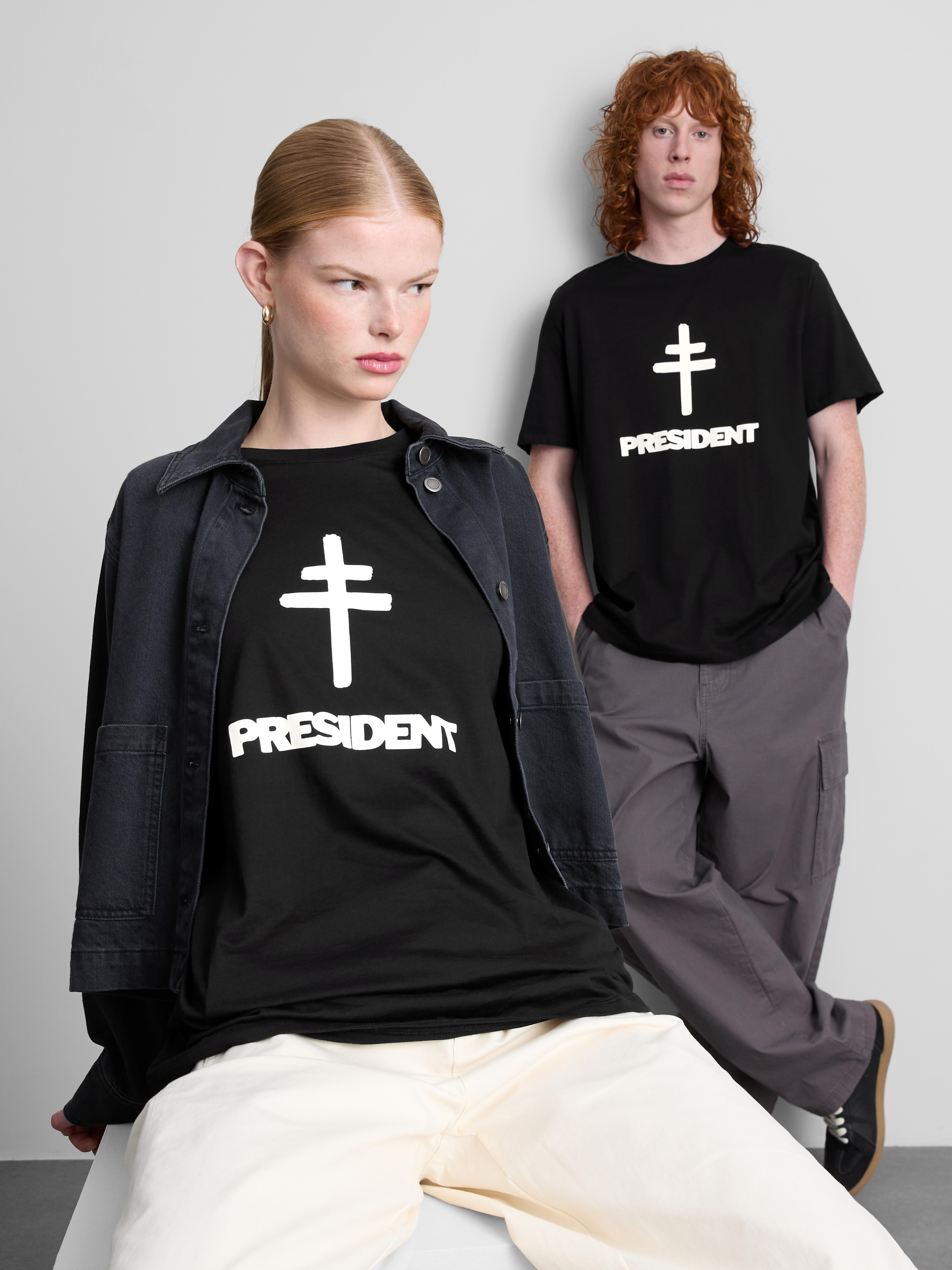 Pure Cotton President Graphic Band T-Shirt
