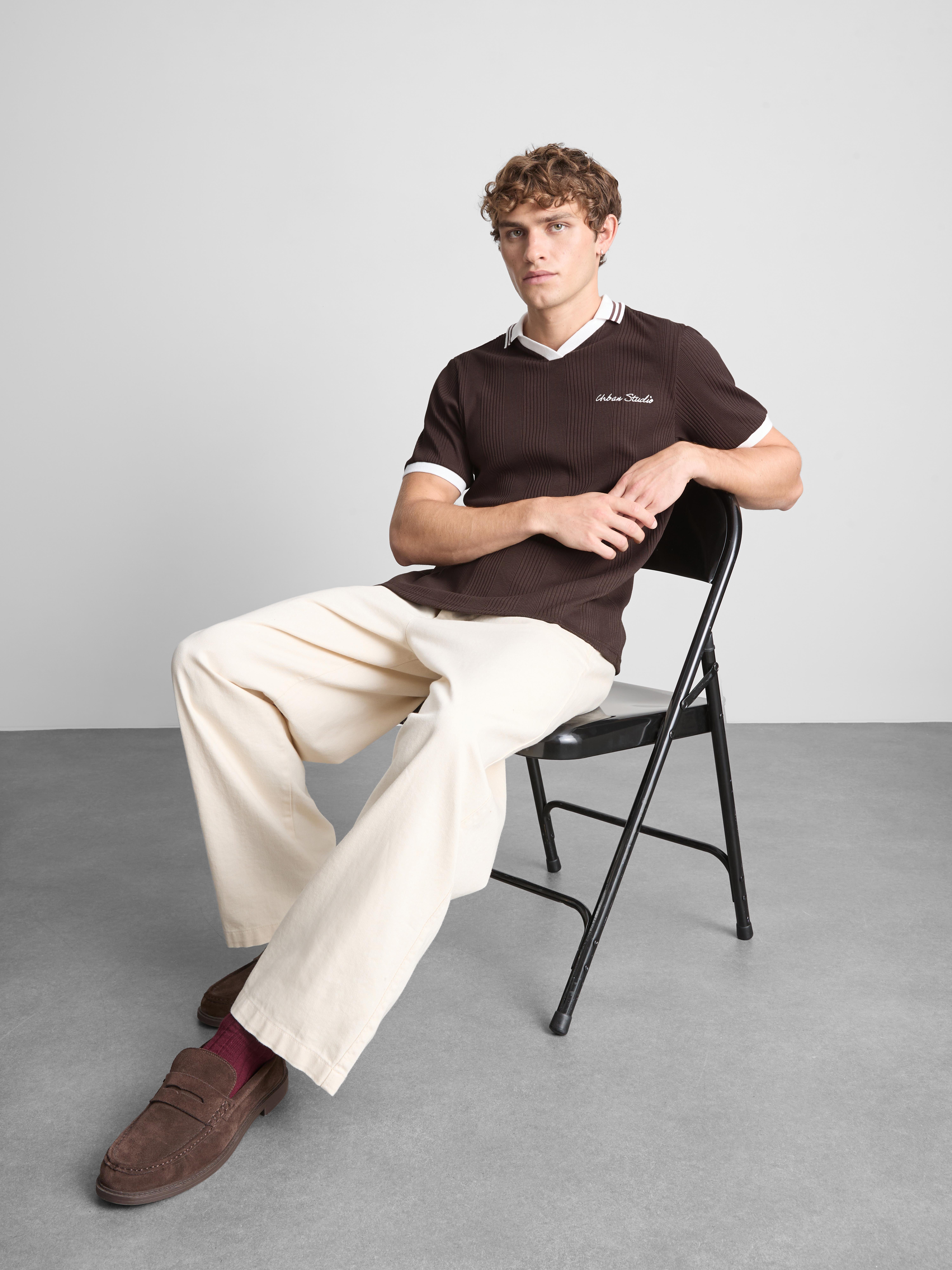 Pure Cotton Ribbed Polo Shirt