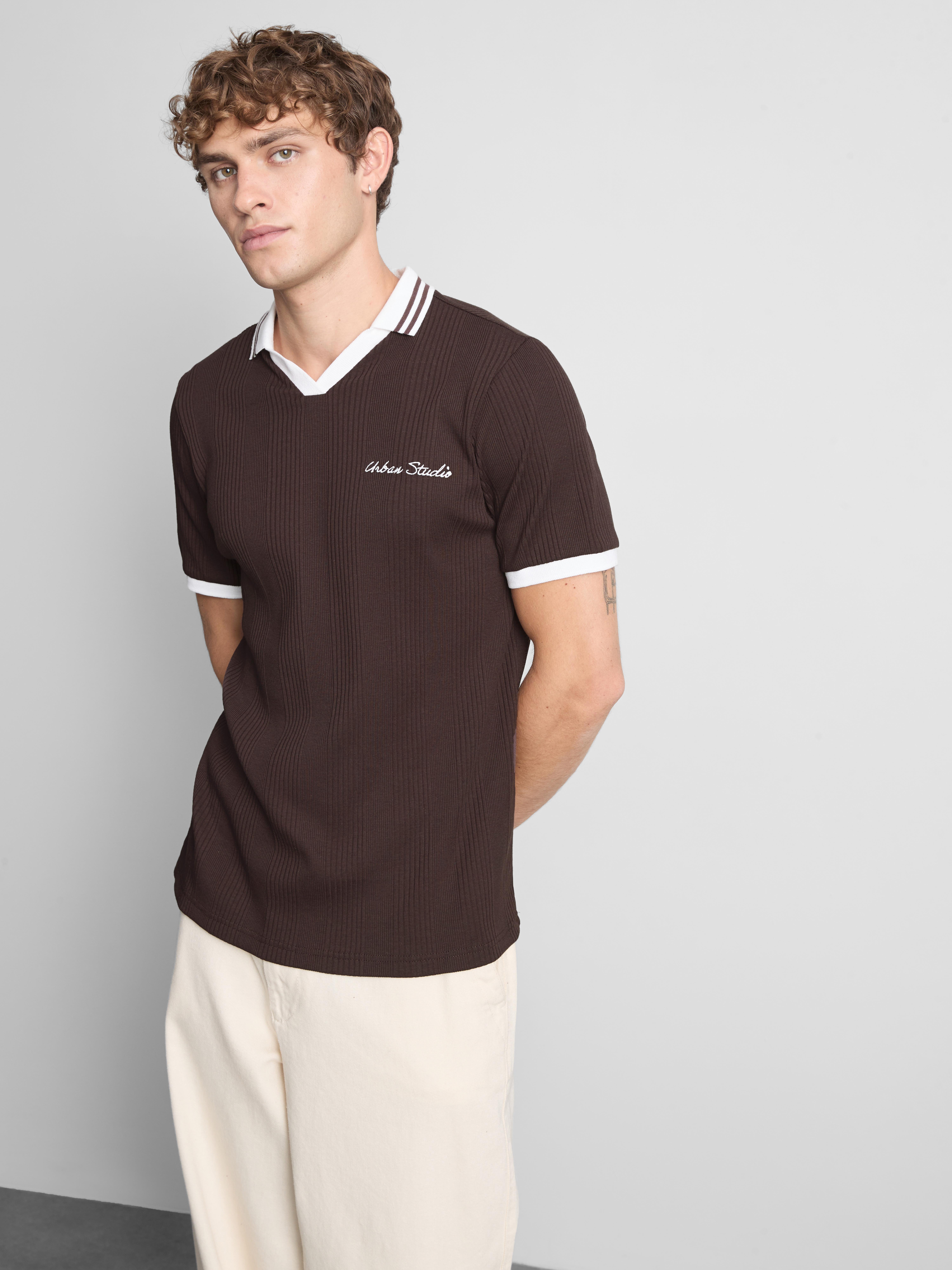Pure Cotton Ribbed Polo Shirt
