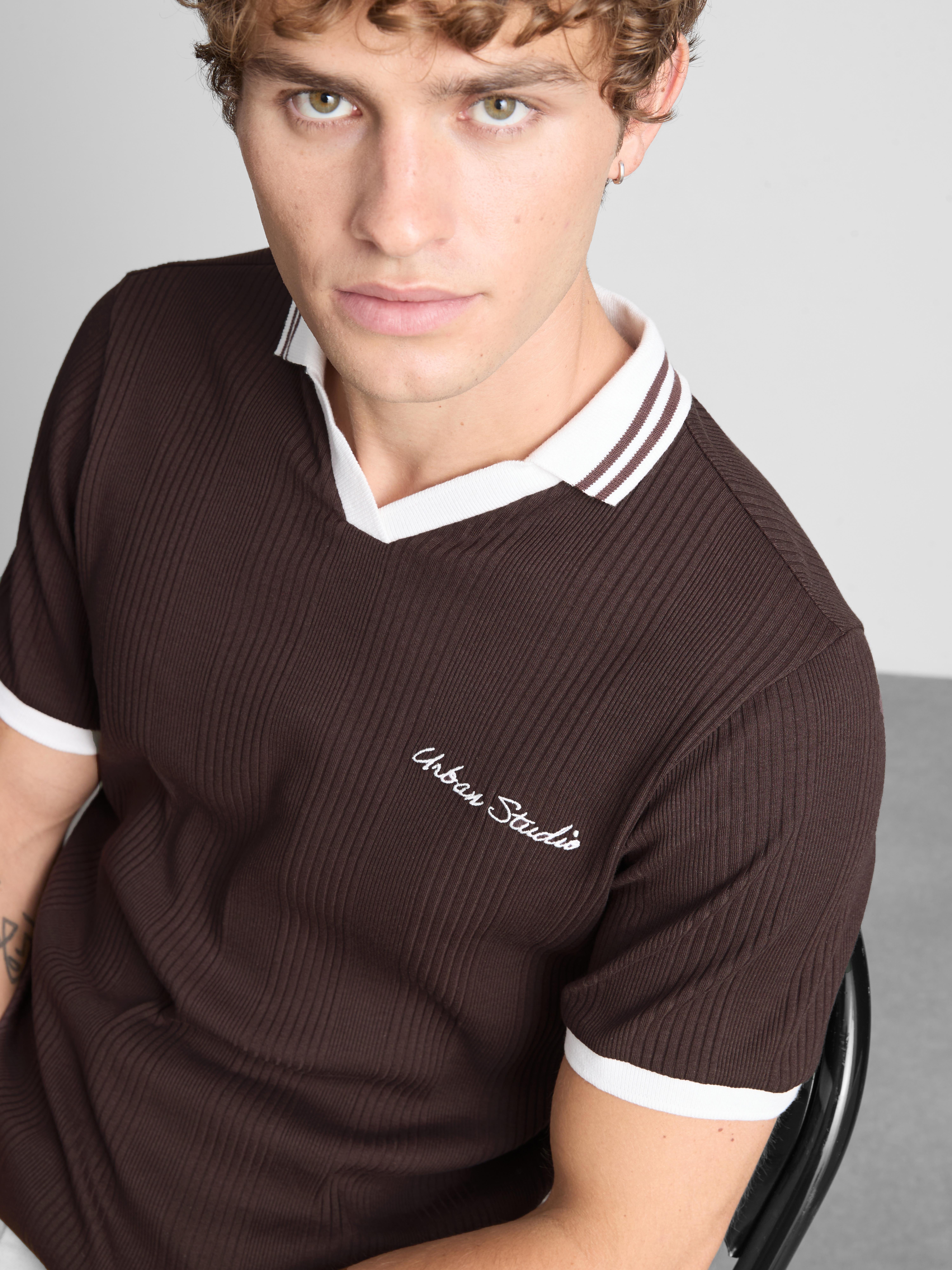 Pure Cotton Ribbed Polo Shirt