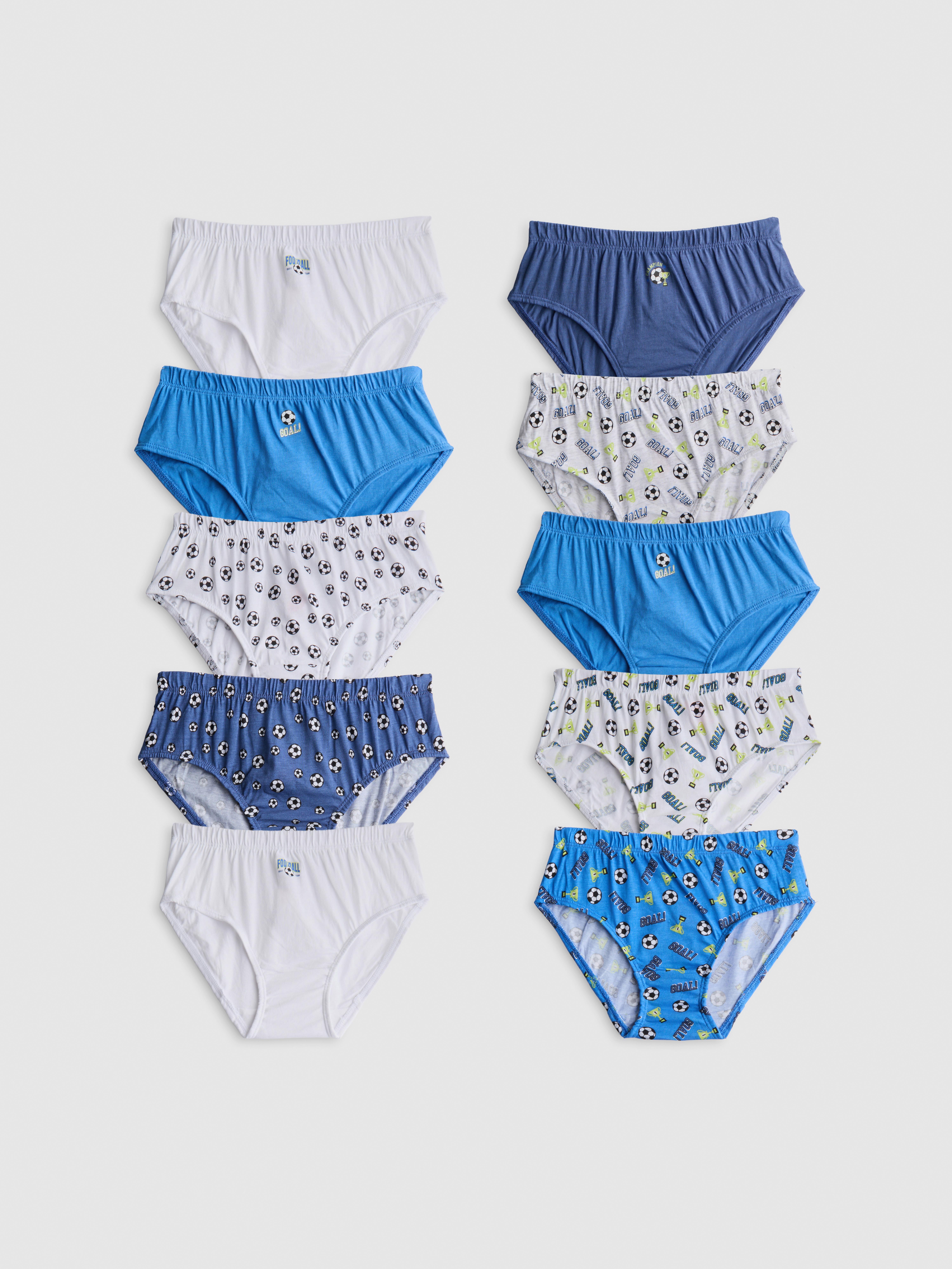 1.5-14yrs | 10pk Cotton Rich Football Graphic Briefs