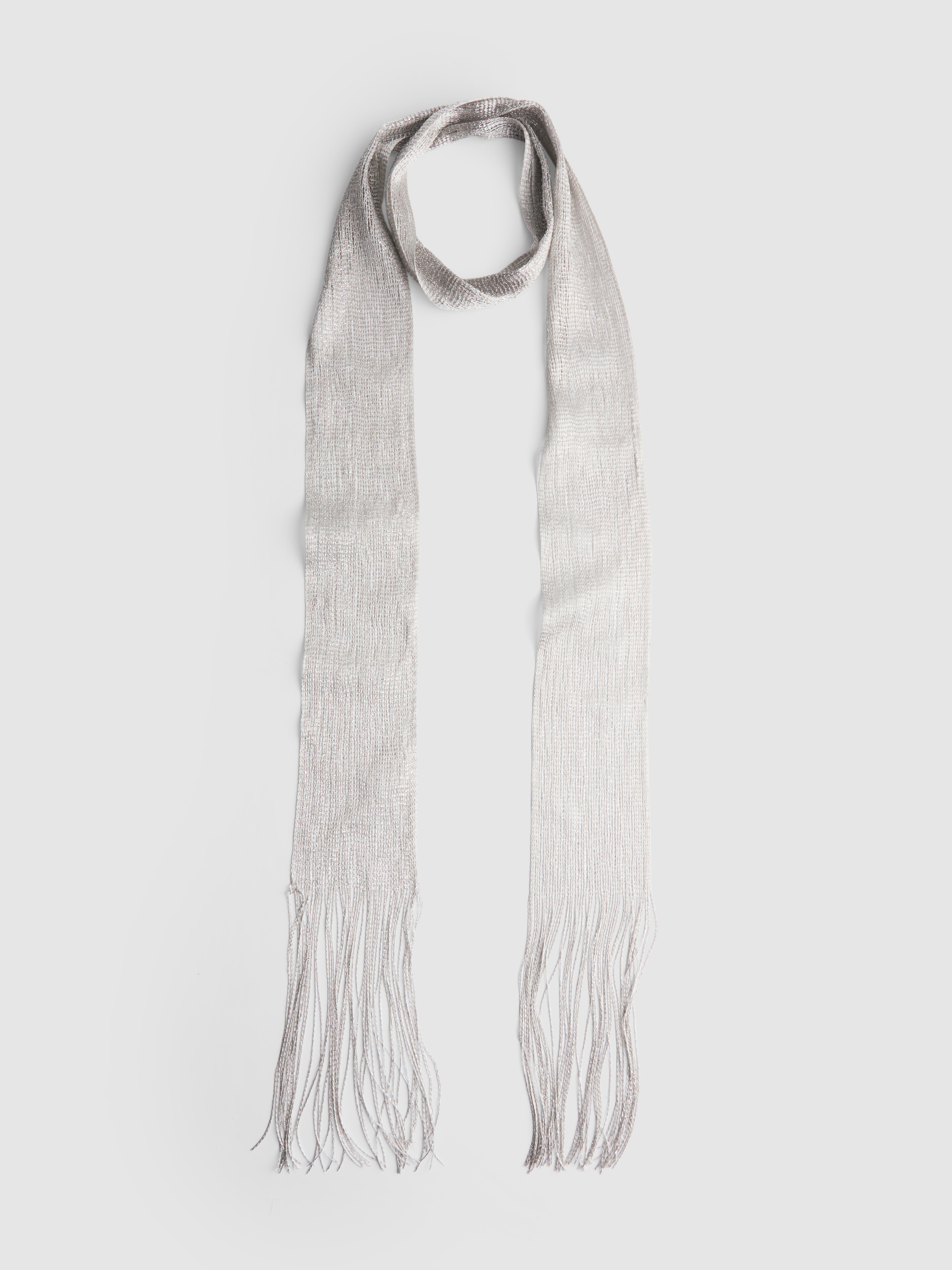 Metallic Thread Fringe Scarf