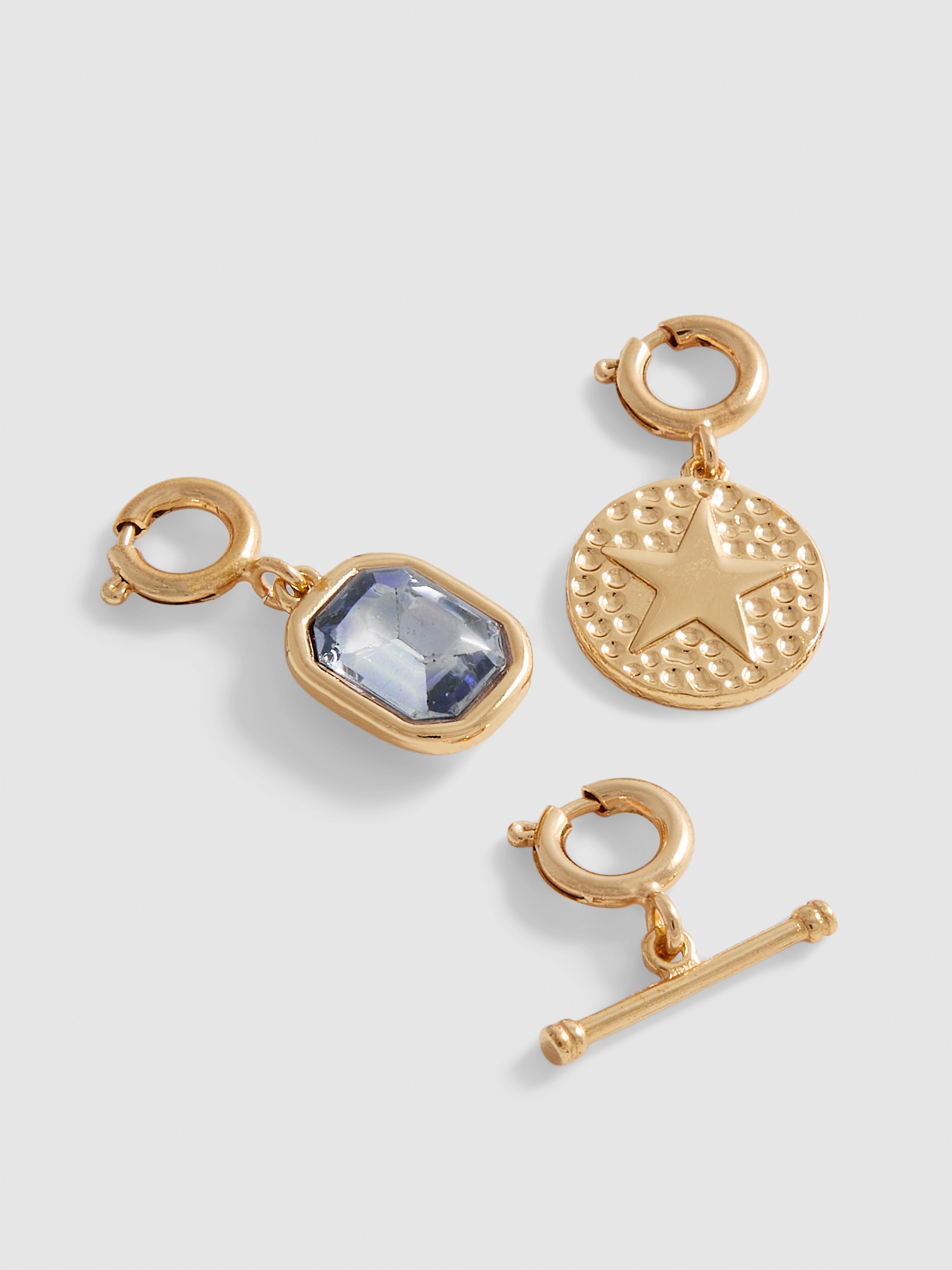 3pk Gem and Star Clip-On Charms