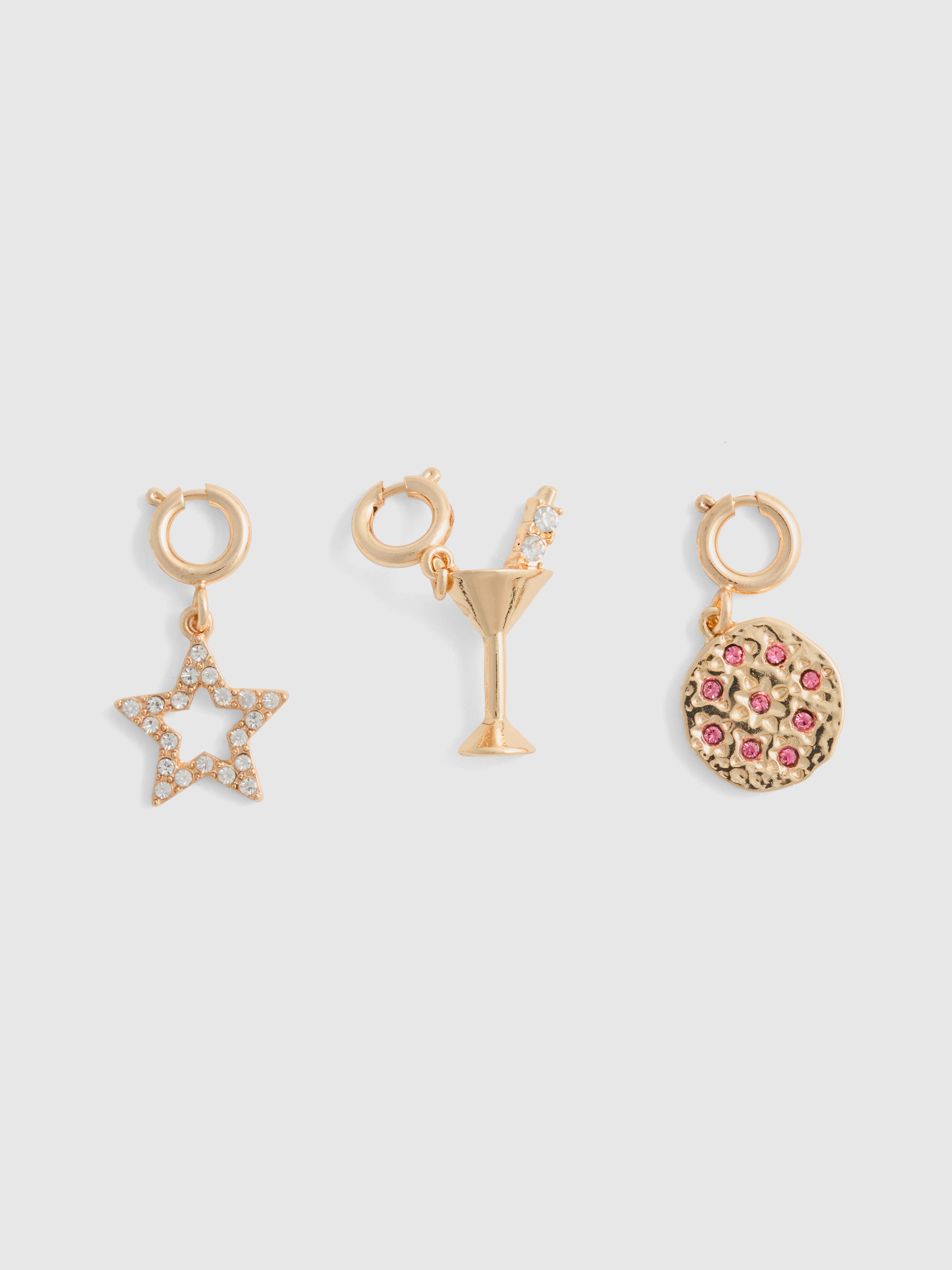 3pk Gem Clip-On Charms