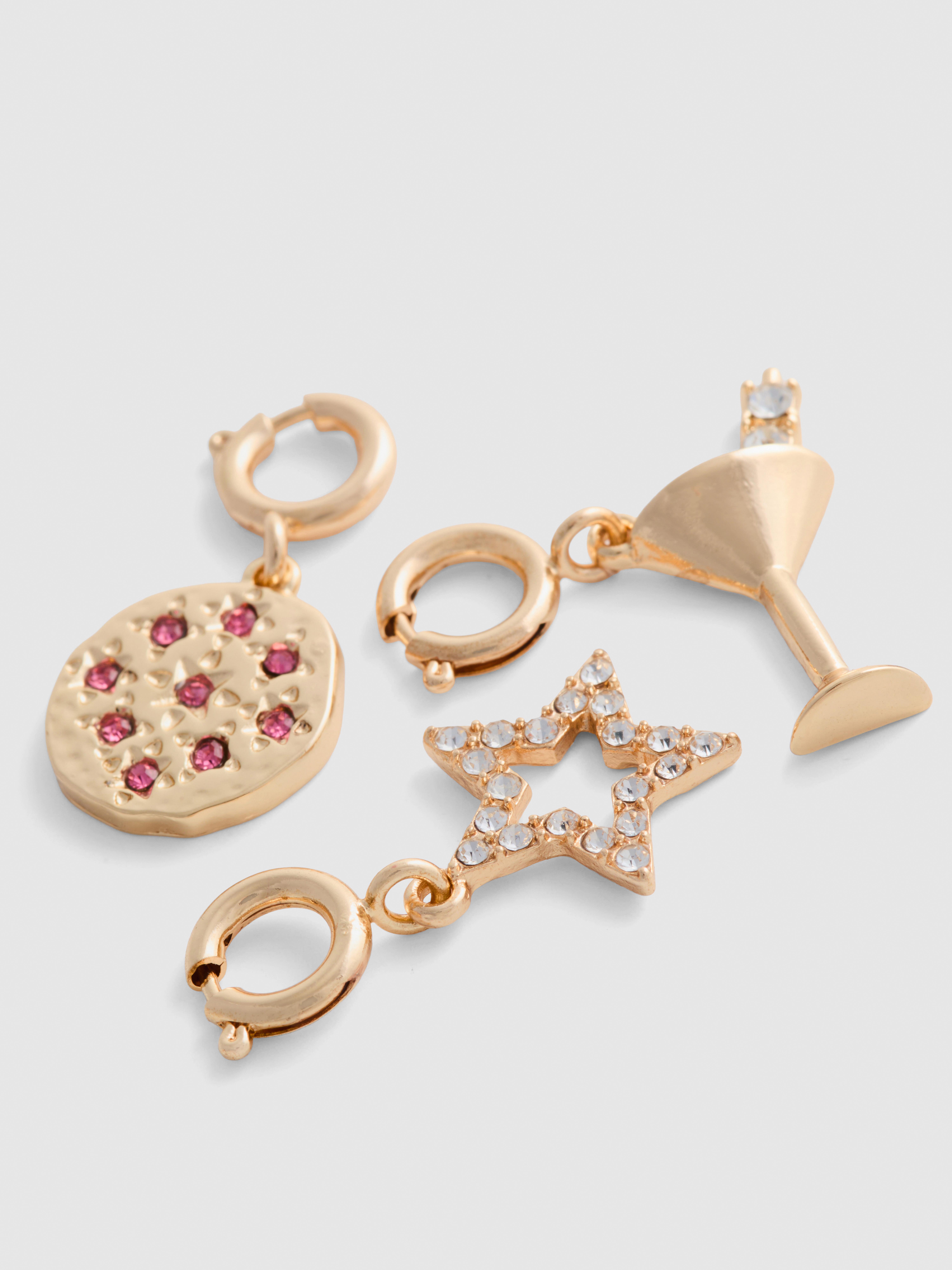 3pk Gem Clip-On Charms