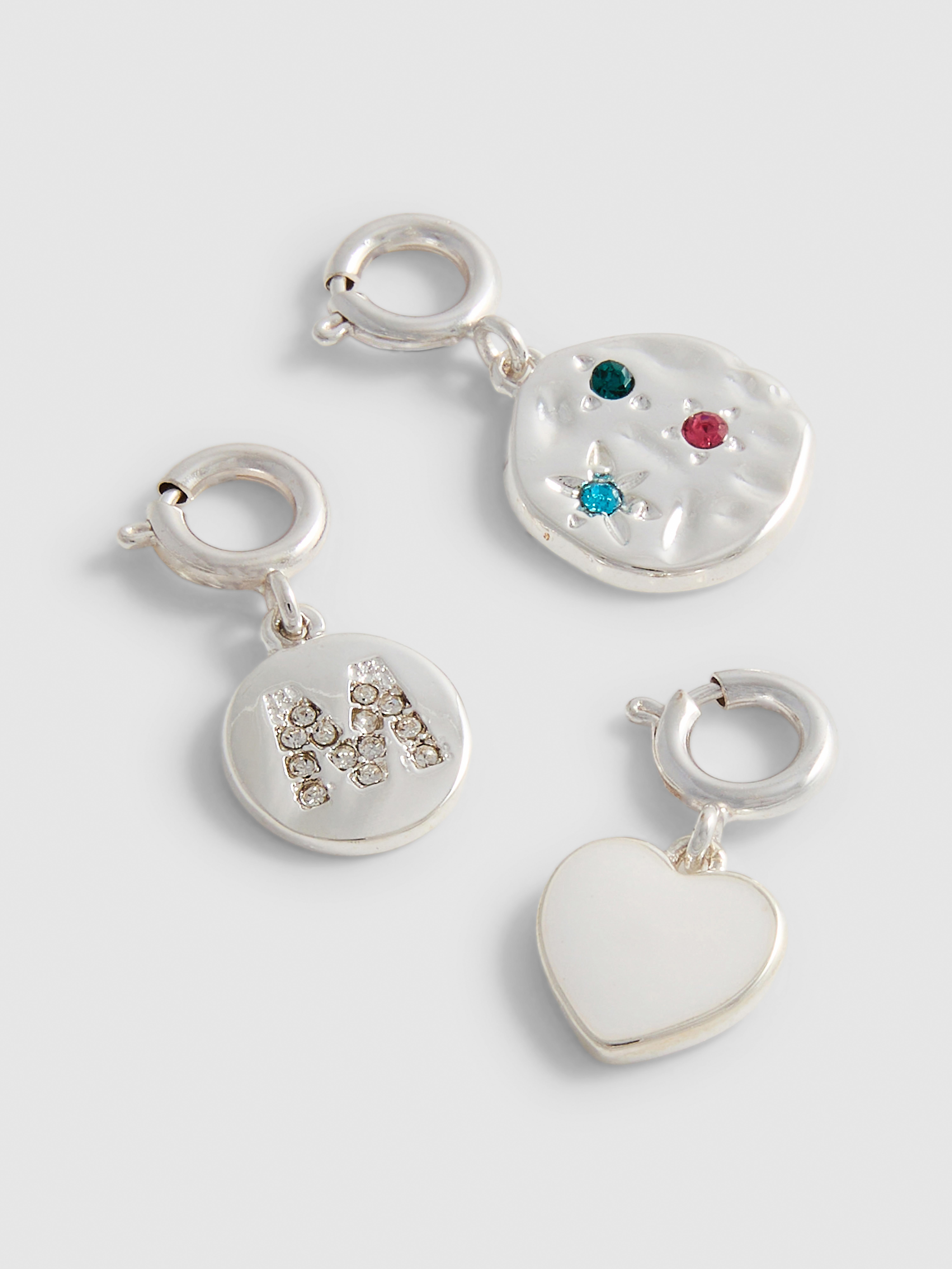 3pk Initial Clip-On Charms