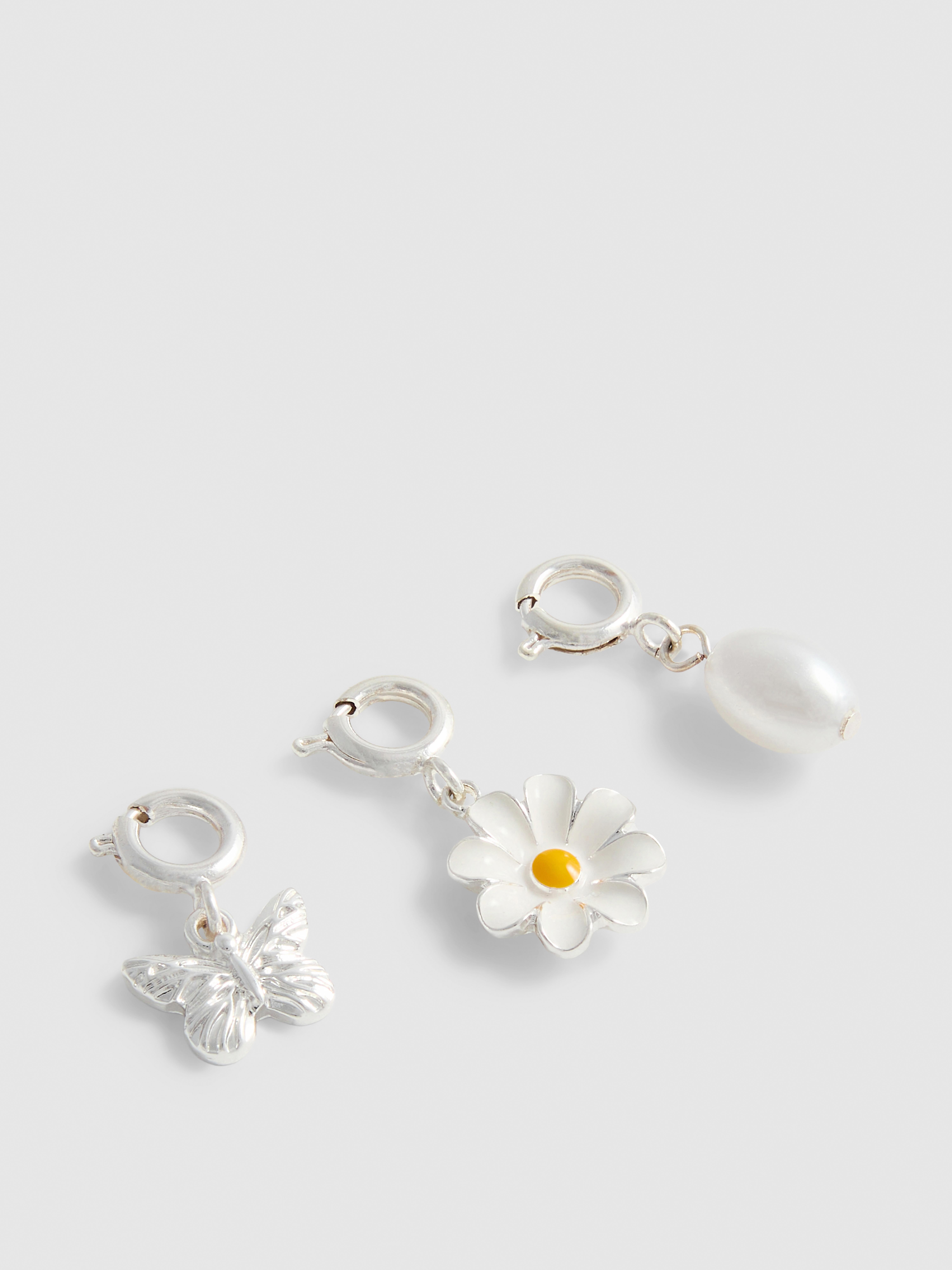3pk Butterfly and Daisy Clip-On Charms