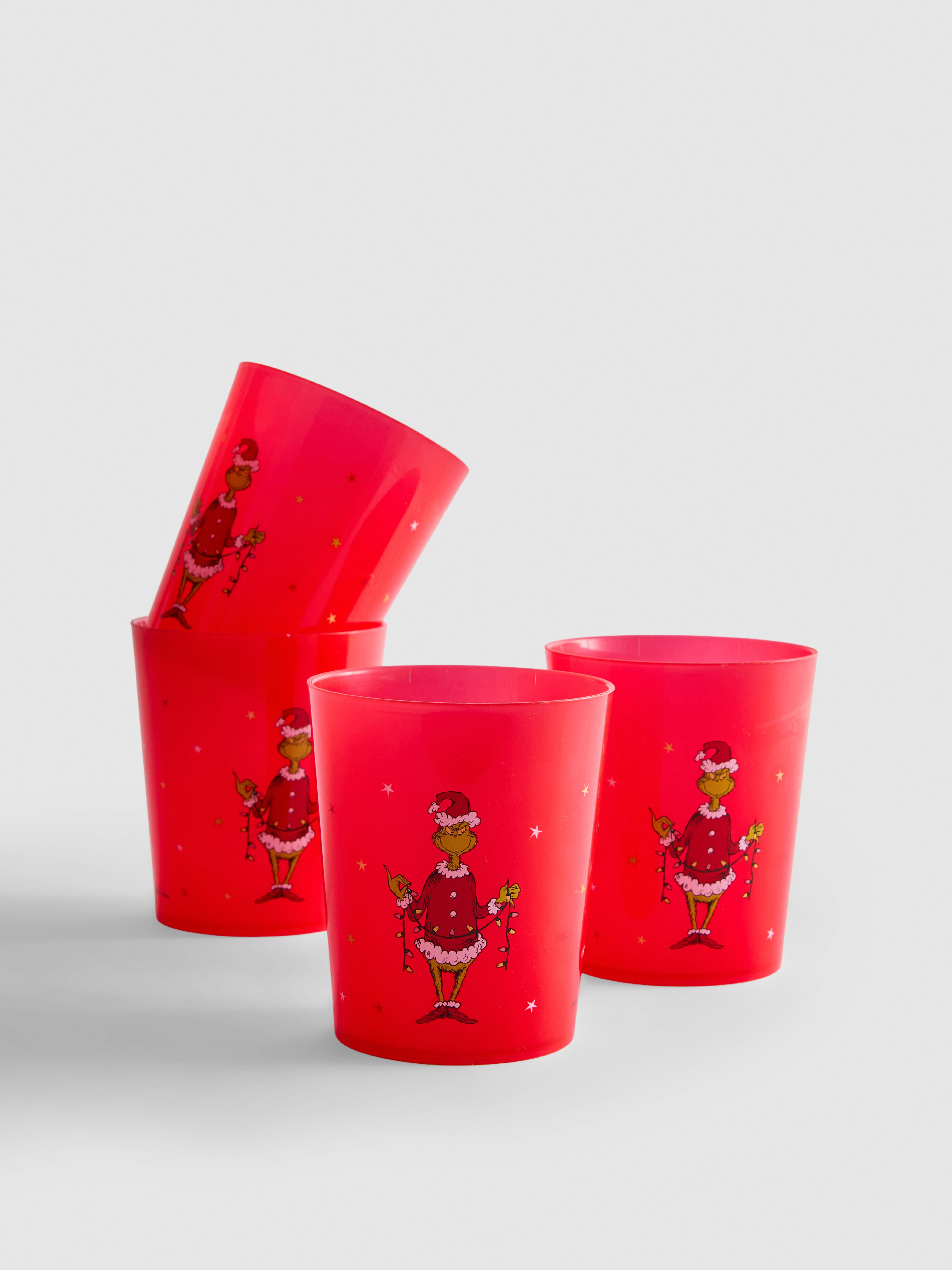 4er-Pack Weihnachtsbecher „Der Grinch“ - Rot