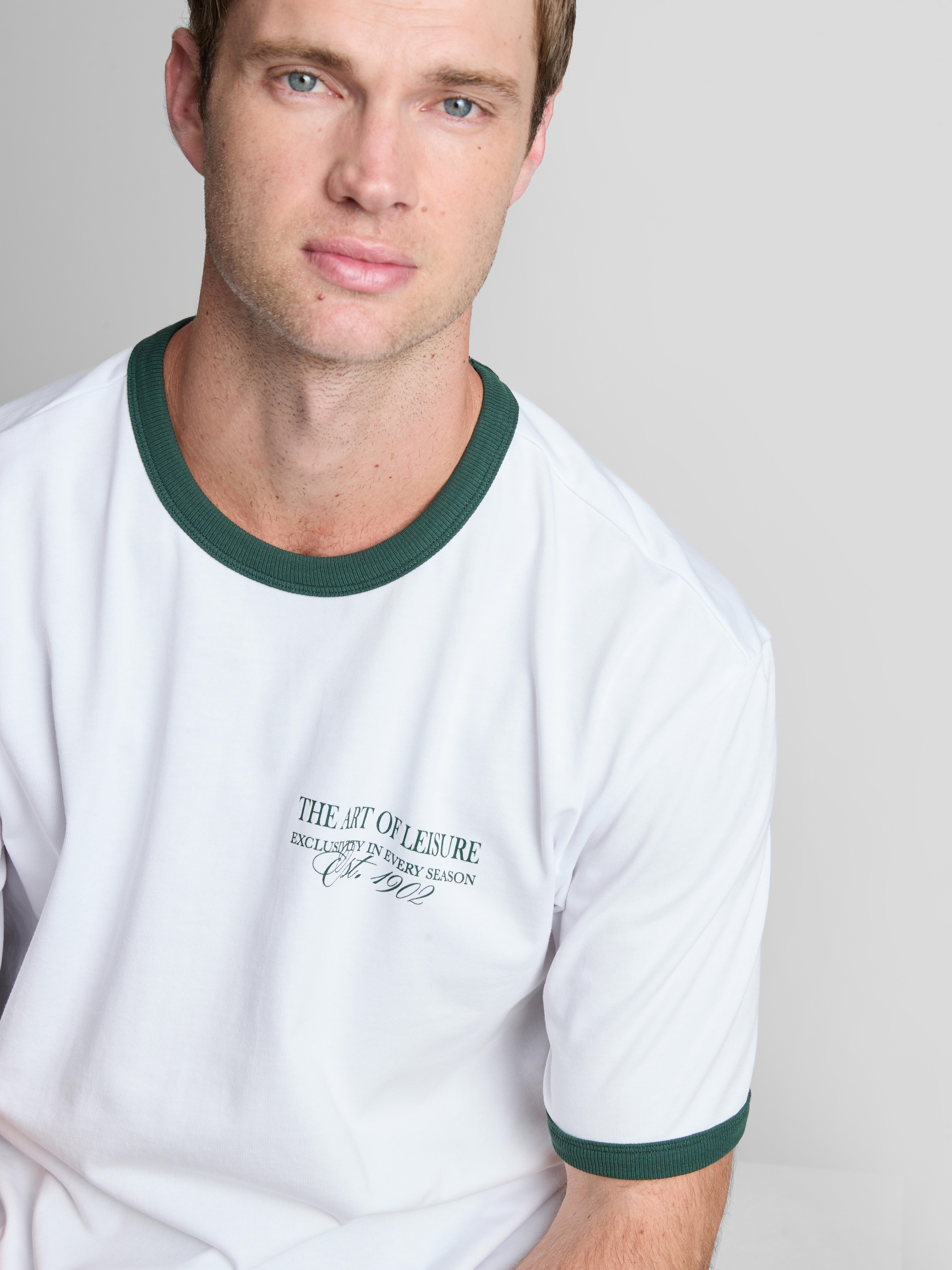 Pure Cotton Ringer Graphic T-Shirt