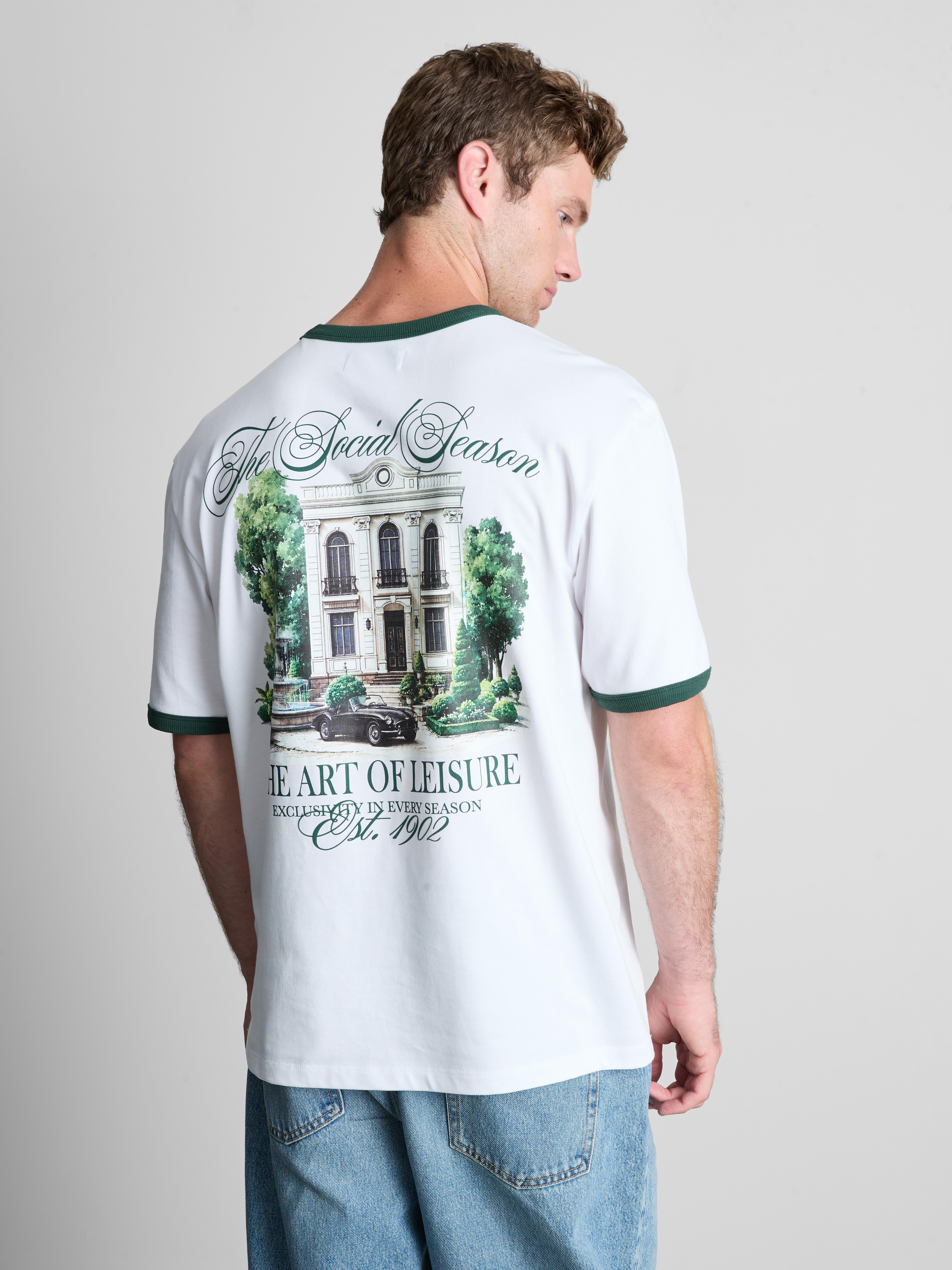 Pure Cotton Ringer Graphic T-Shirt