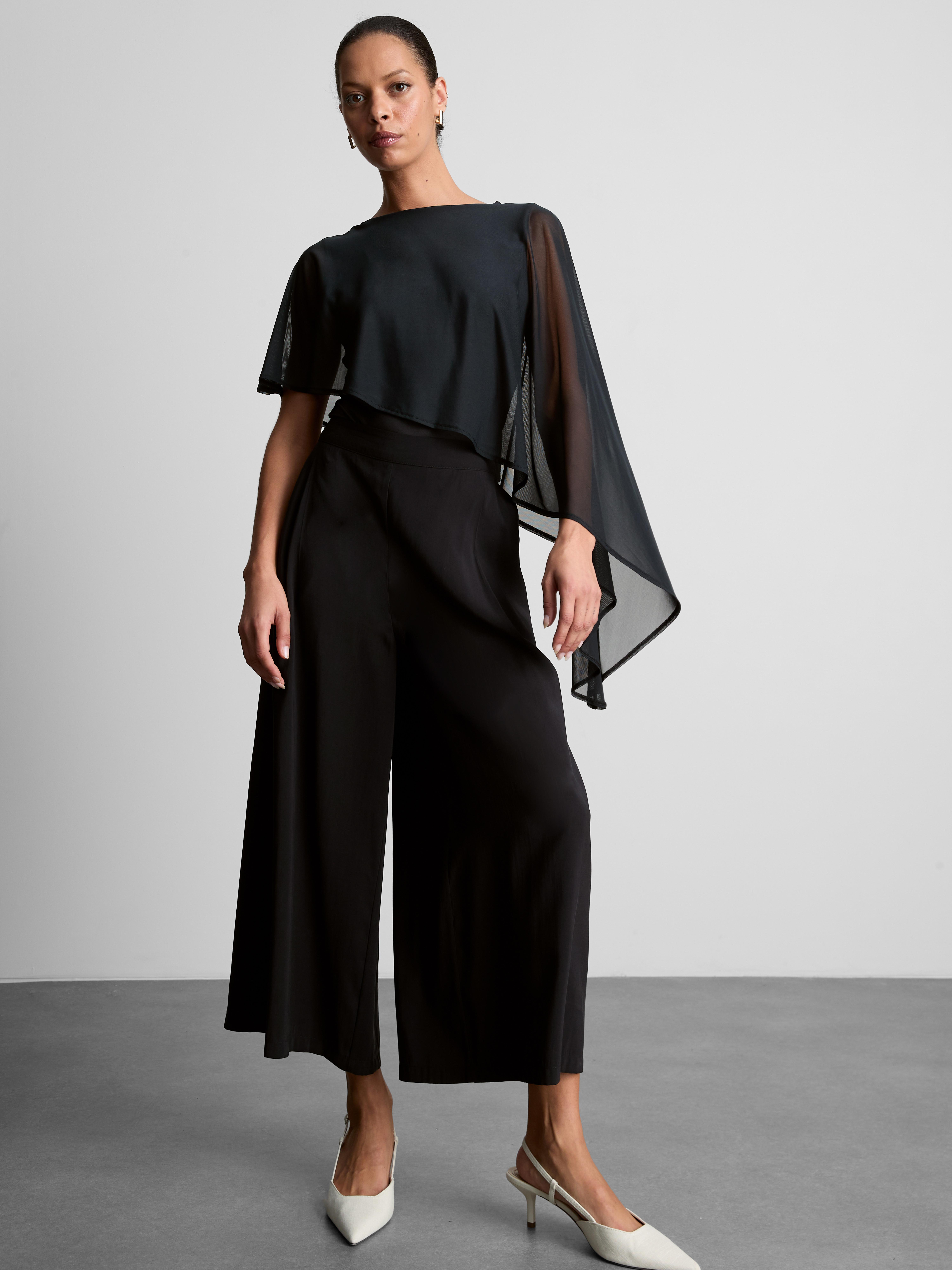 Asymmetric Mesh Cape Bodysuit