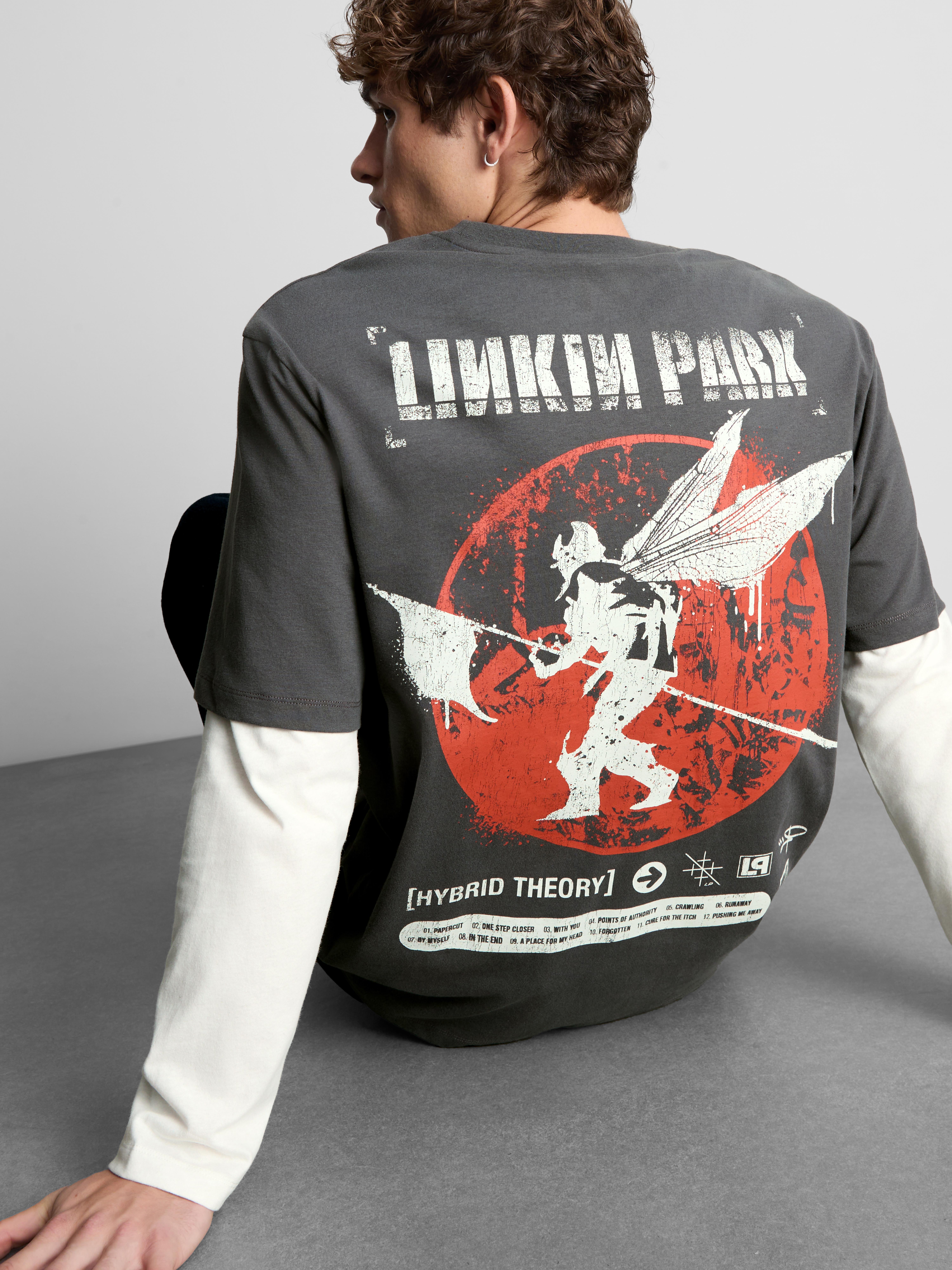 Maglietta a strati Linkin Park in puro cotone - Grigio scuro - Uomo ...