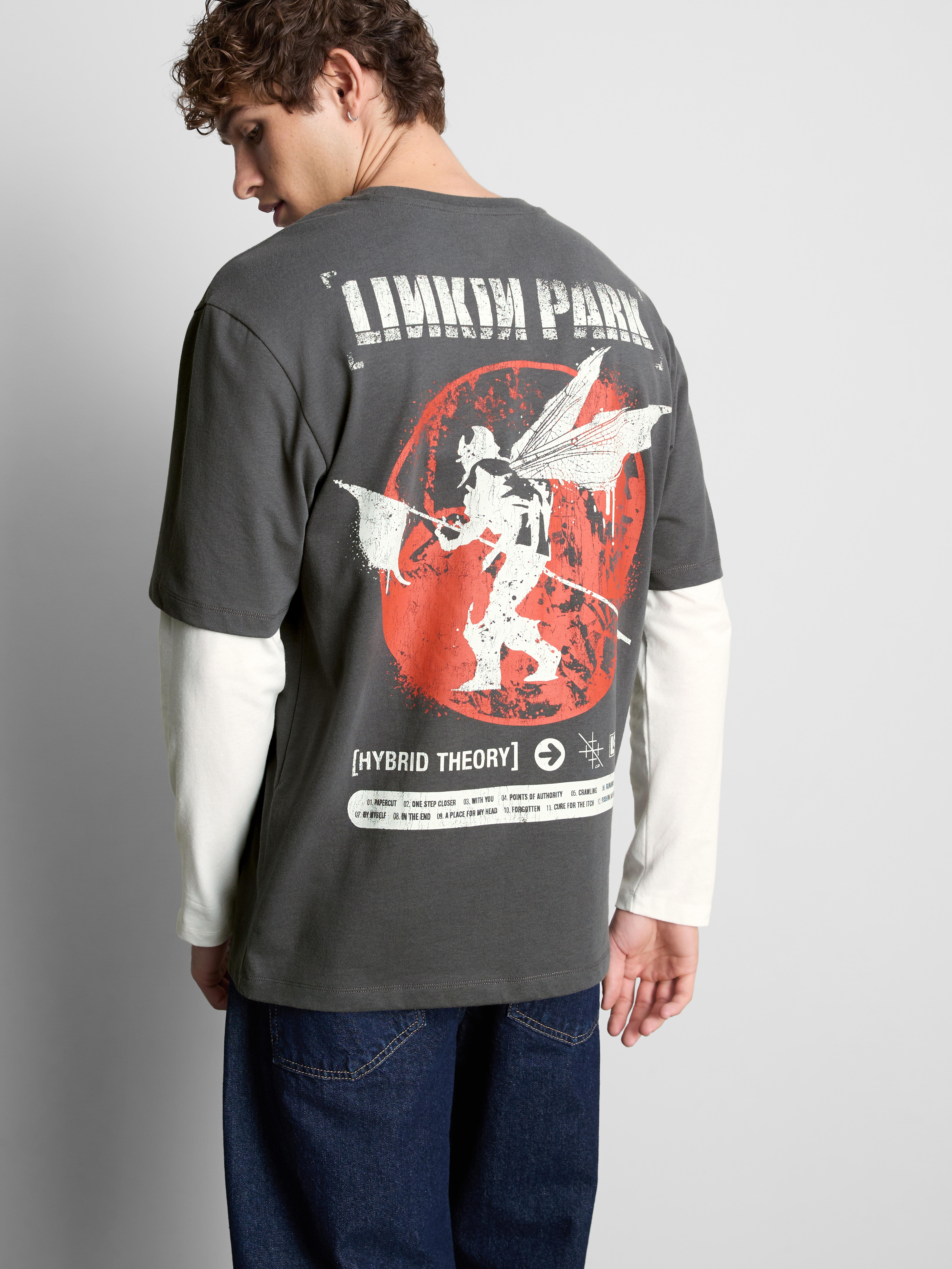 Maglietta a strati Linkin Park in puro cotone - Grigio scuro - Uomo ...