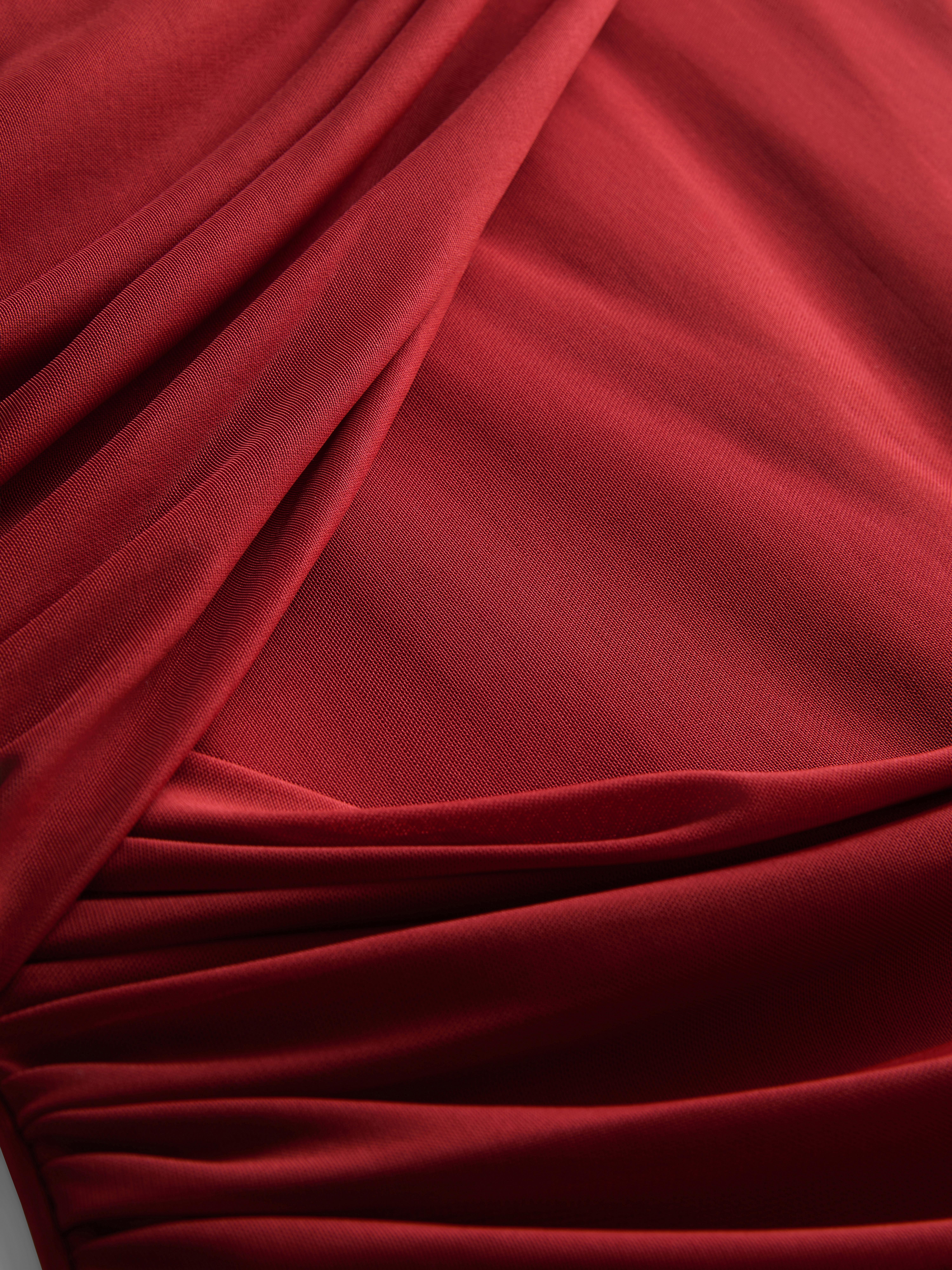 Women's Red Draped Cap-Sleeve Blouse | Primark