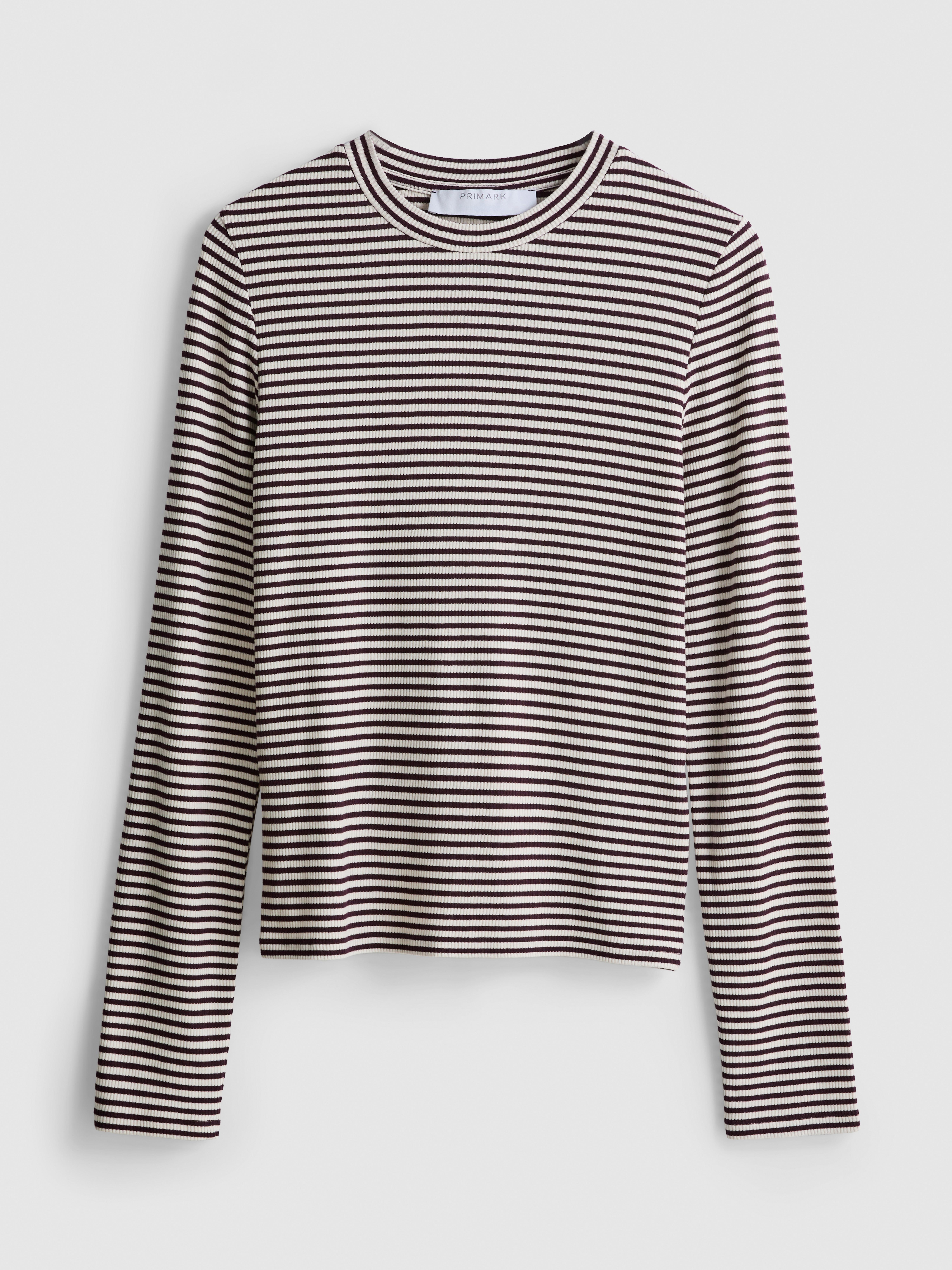 Womens Burgundy Striped Long Sleeve Top | Primark