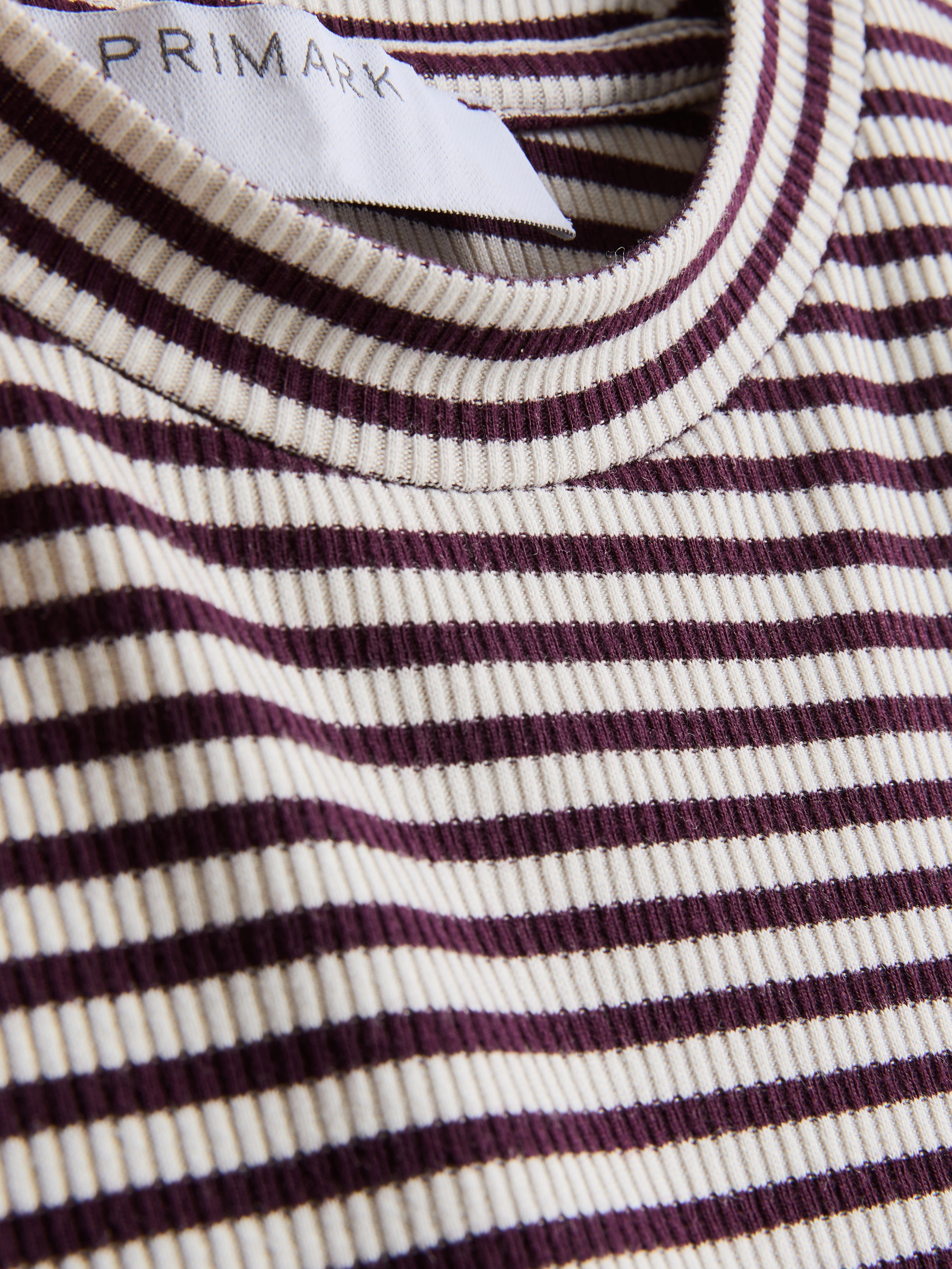 Womens Burgundy Striped Long Sleeve Top | Primark