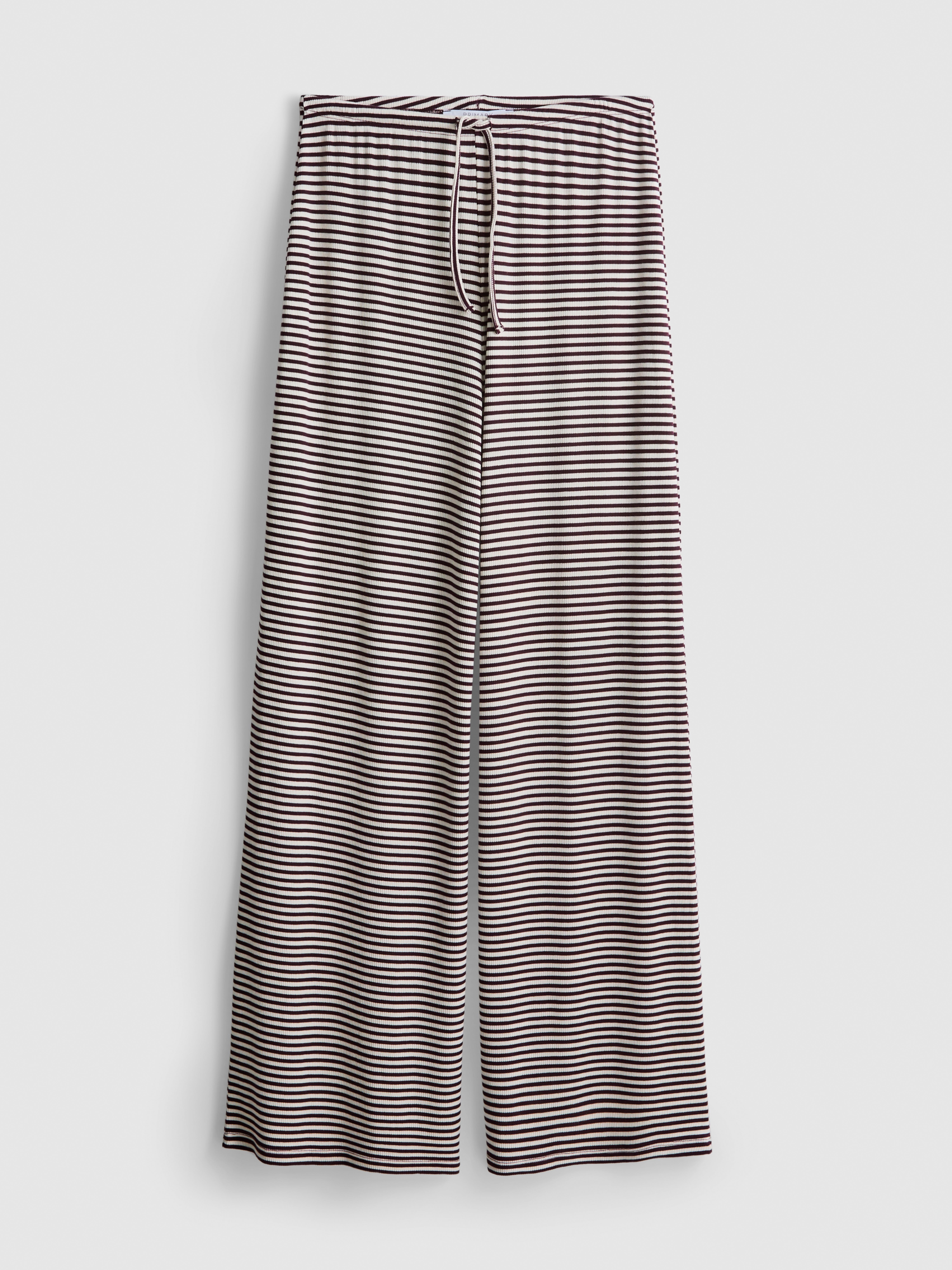 Womens Burgundy Striped Wide Leg Trousers | Primark