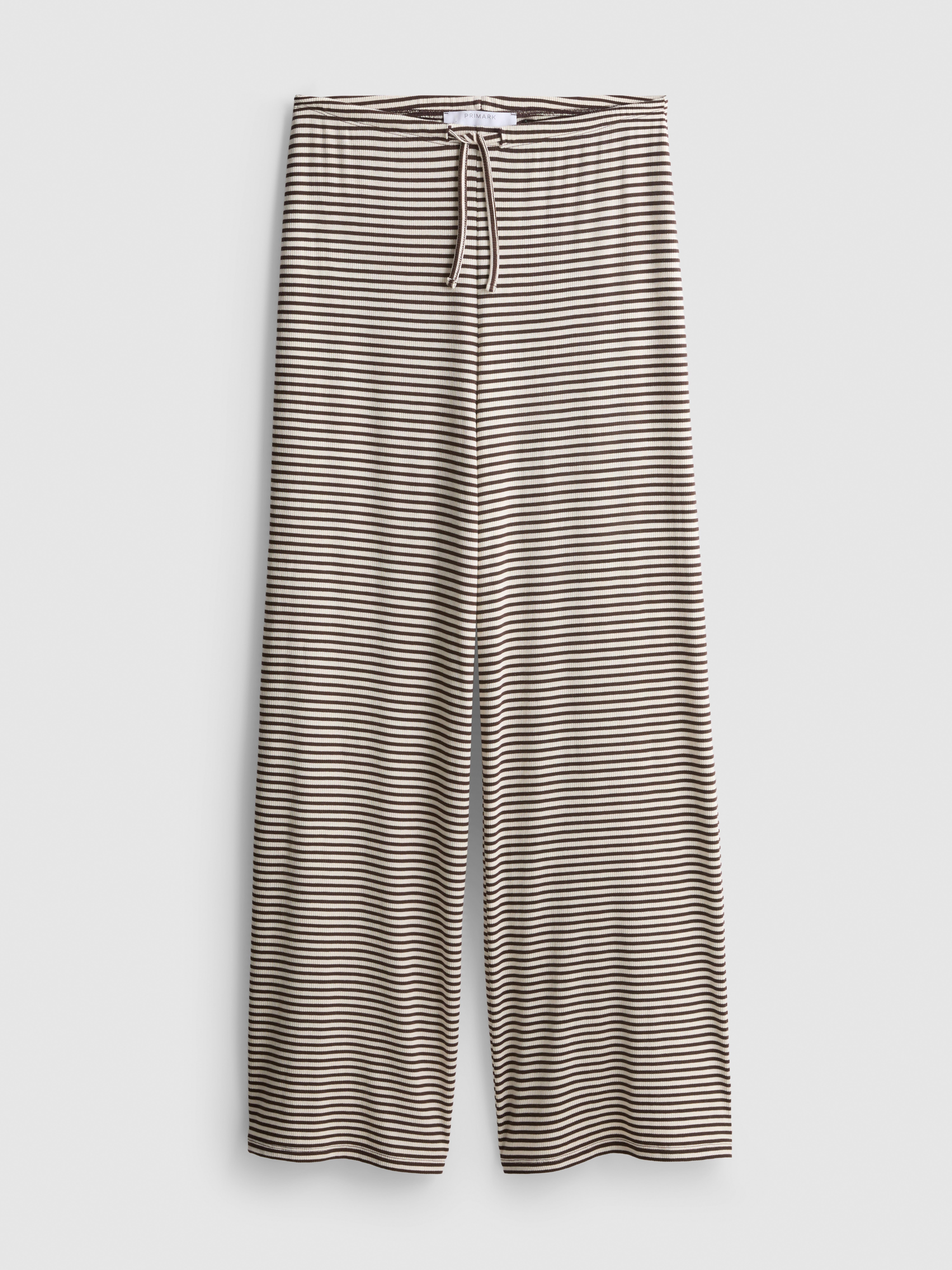 Womens Brown Striped Wide Leg Trousers | Primark