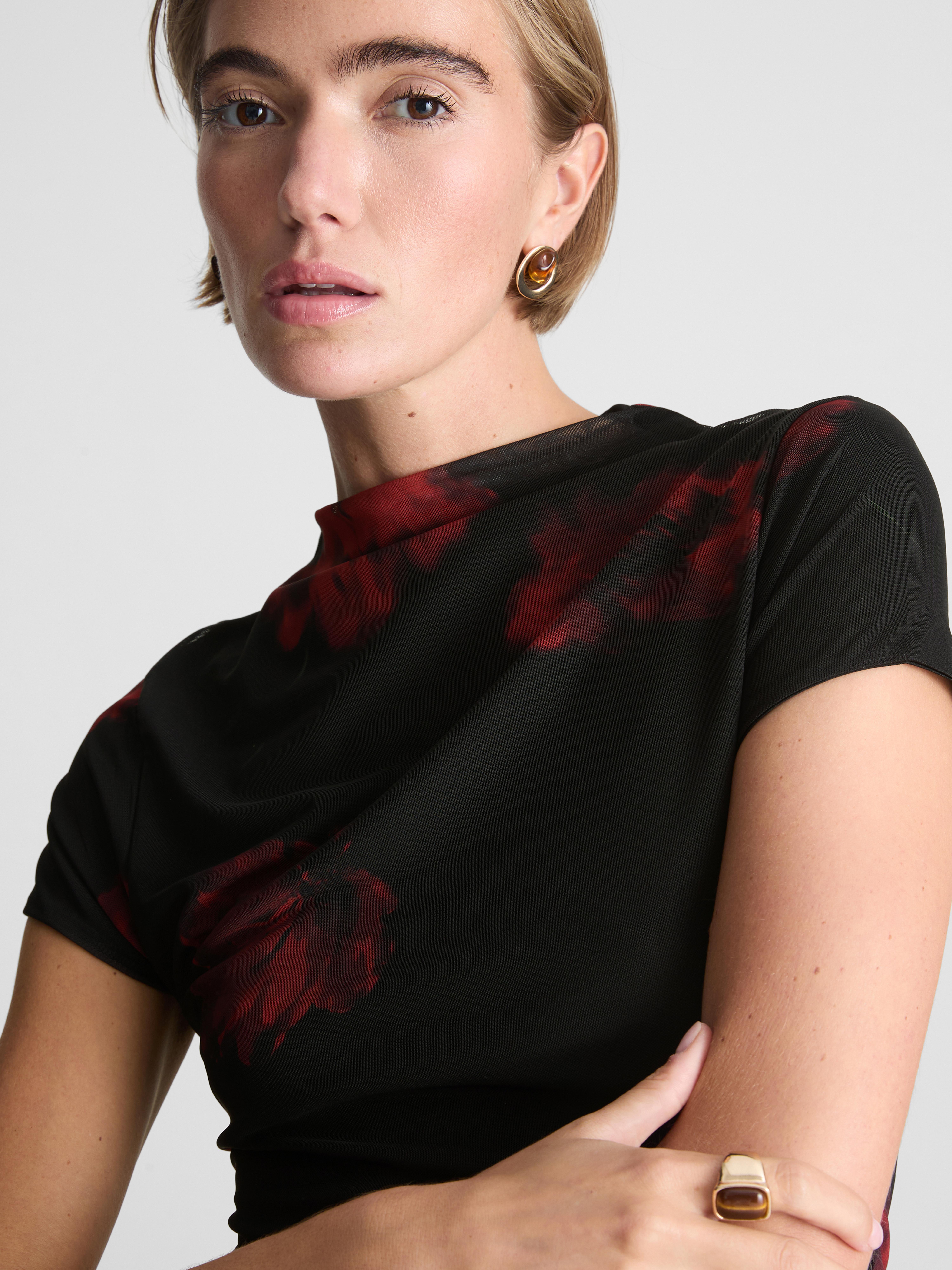 Floral Mesh Top