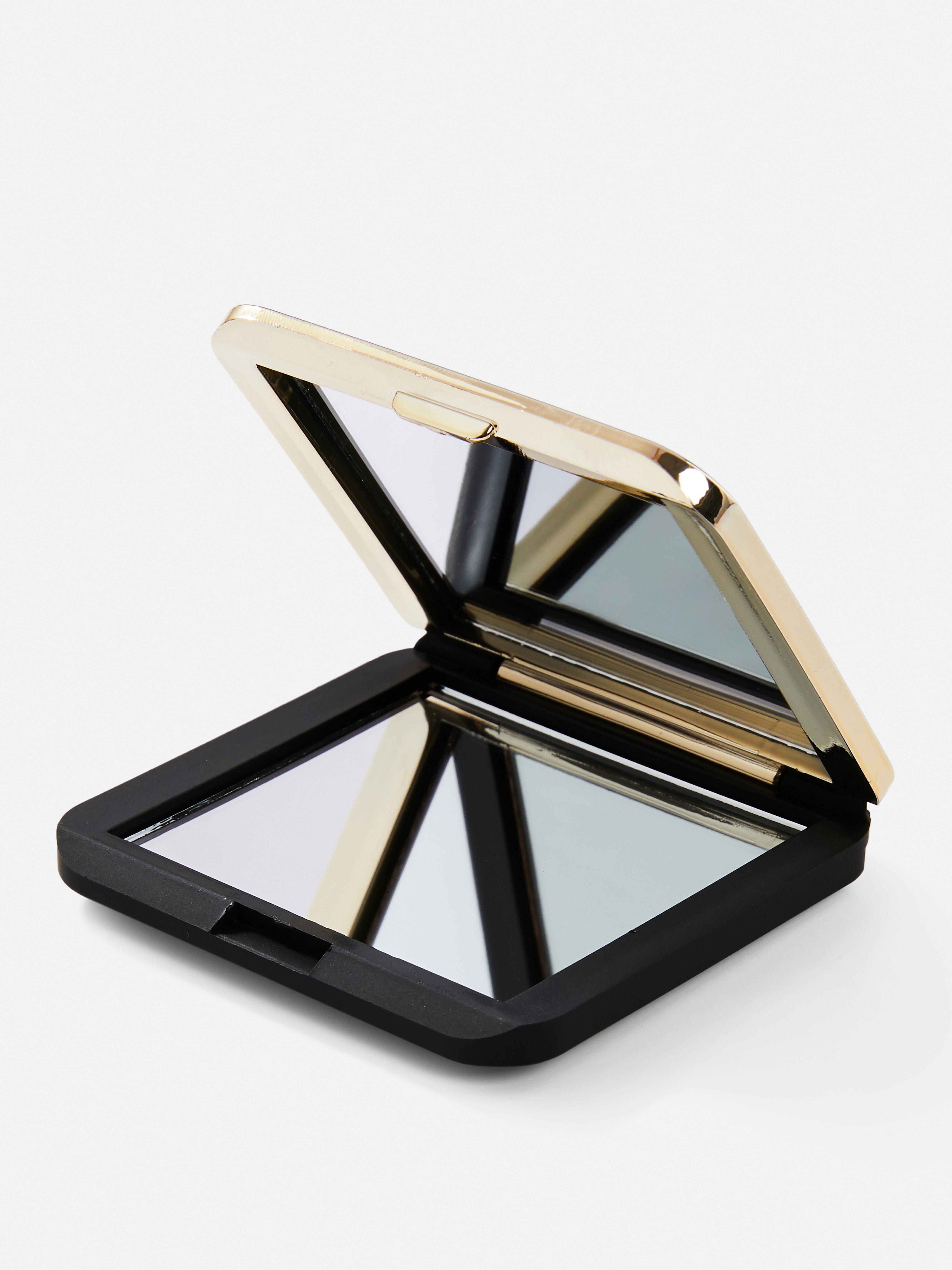 Gold-Tone Compact Square Mirror